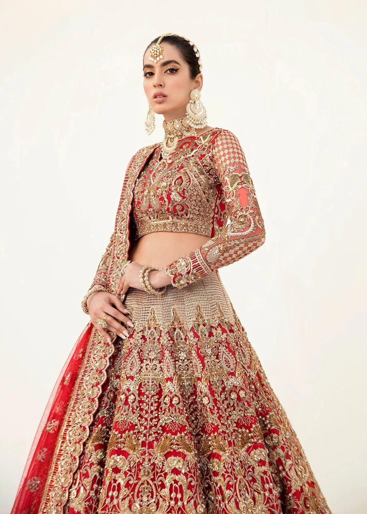Akbar Aslam Bridals Net – view 2 – Poshaq