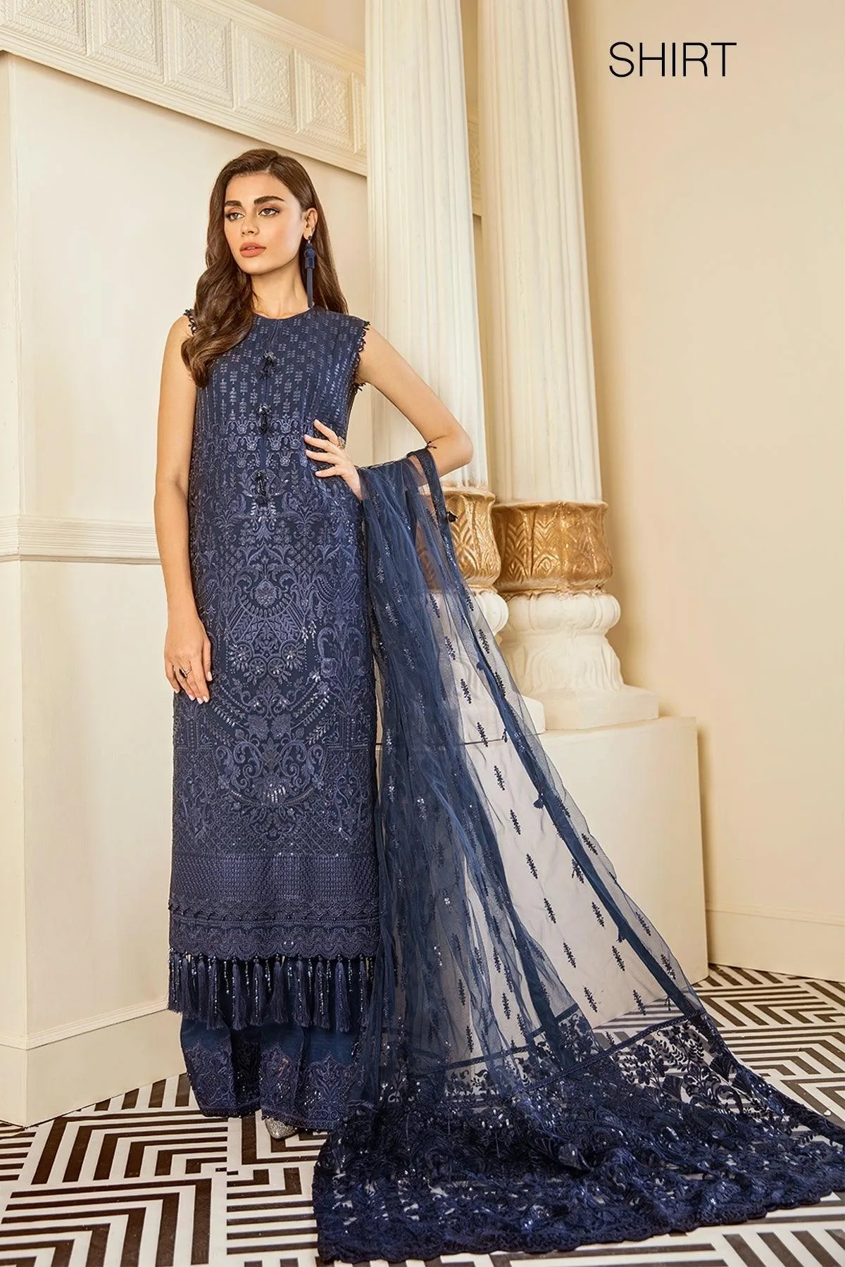 Blue Chiffon – view 2 – Poshaq