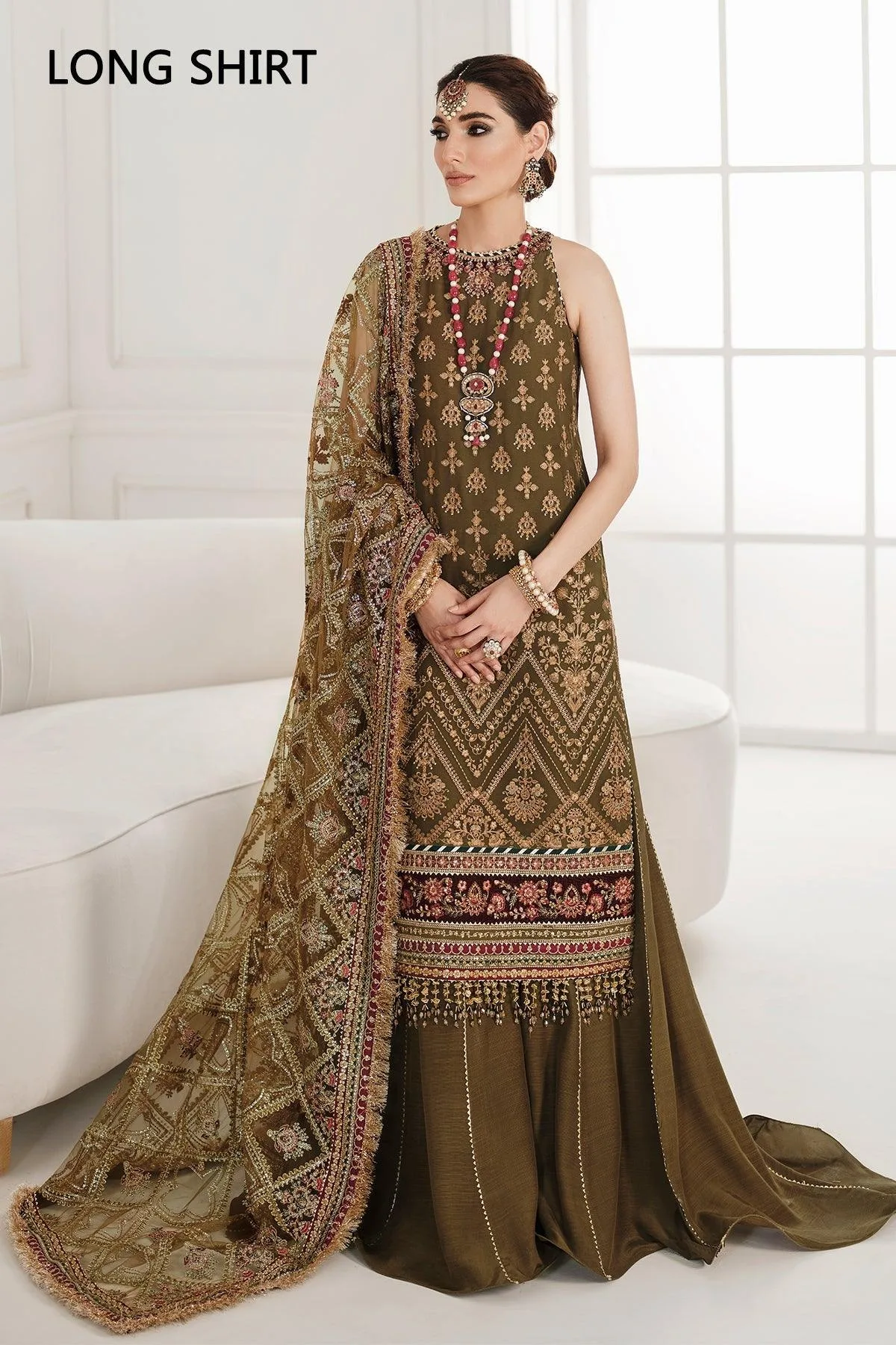 Maroon Chiffon – view 2 – Poshaq