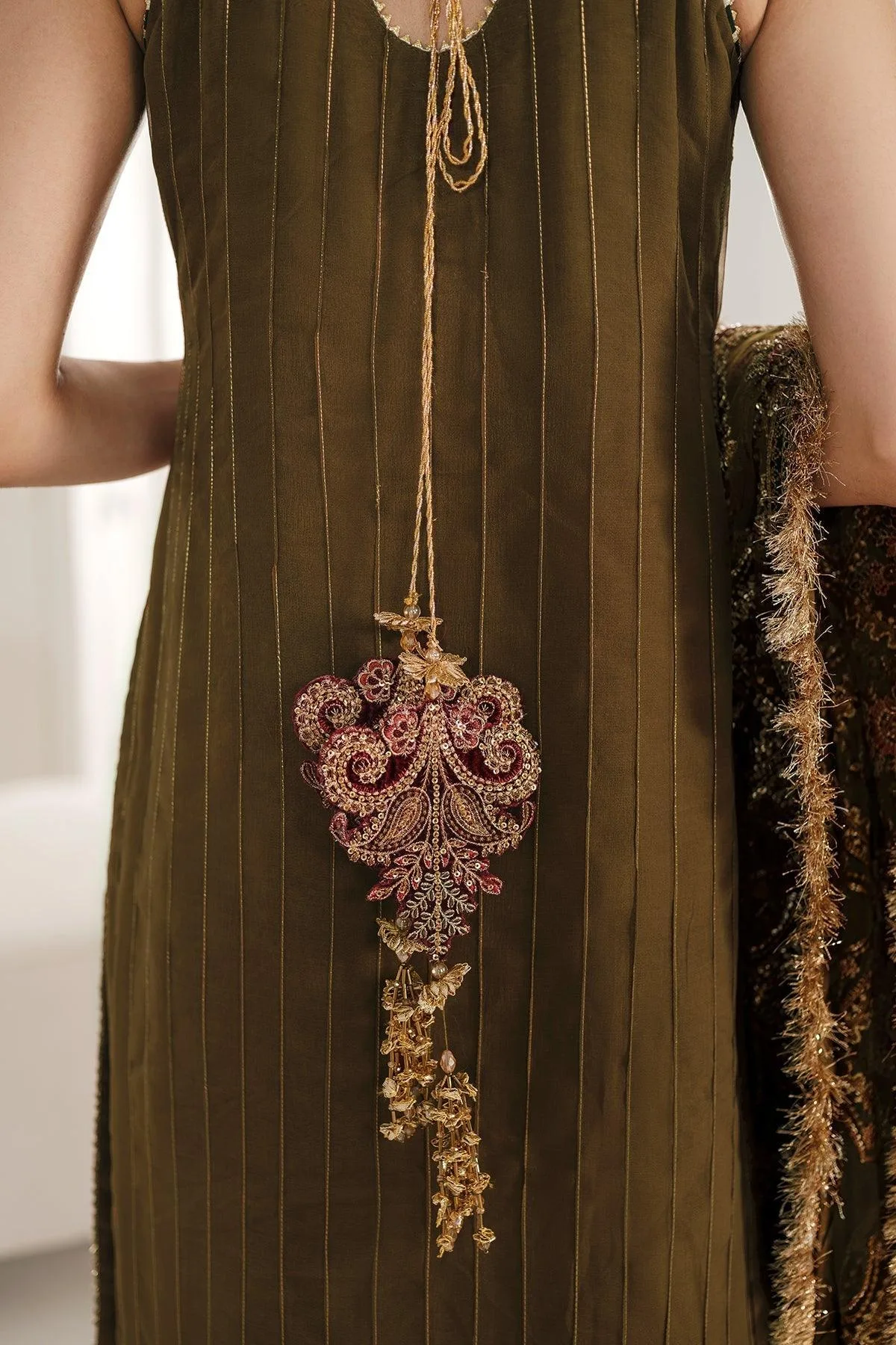 Maroon Chiffon – view 6 – Poshaq