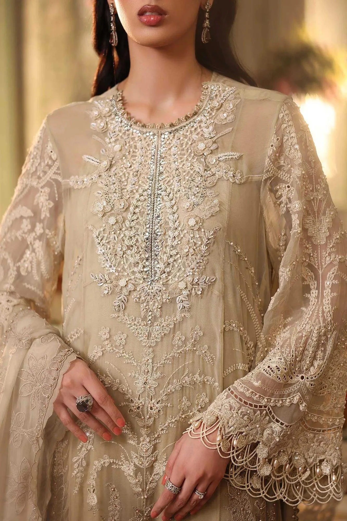 Ivory Raw Silk – view 4 – Poshaq