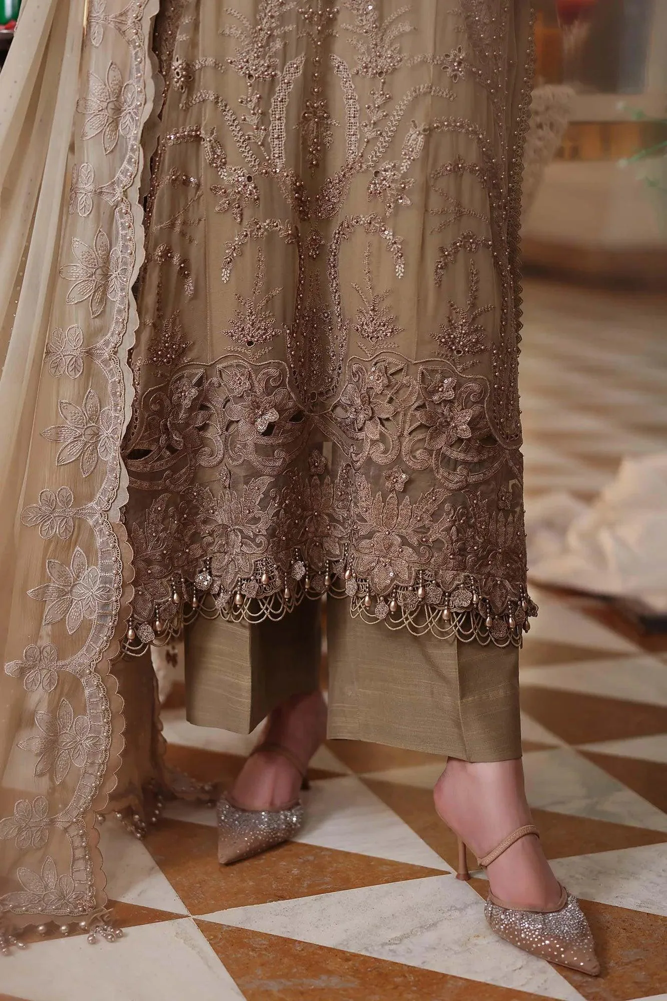 Ivory Raw Silk – view 6 – Poshaq