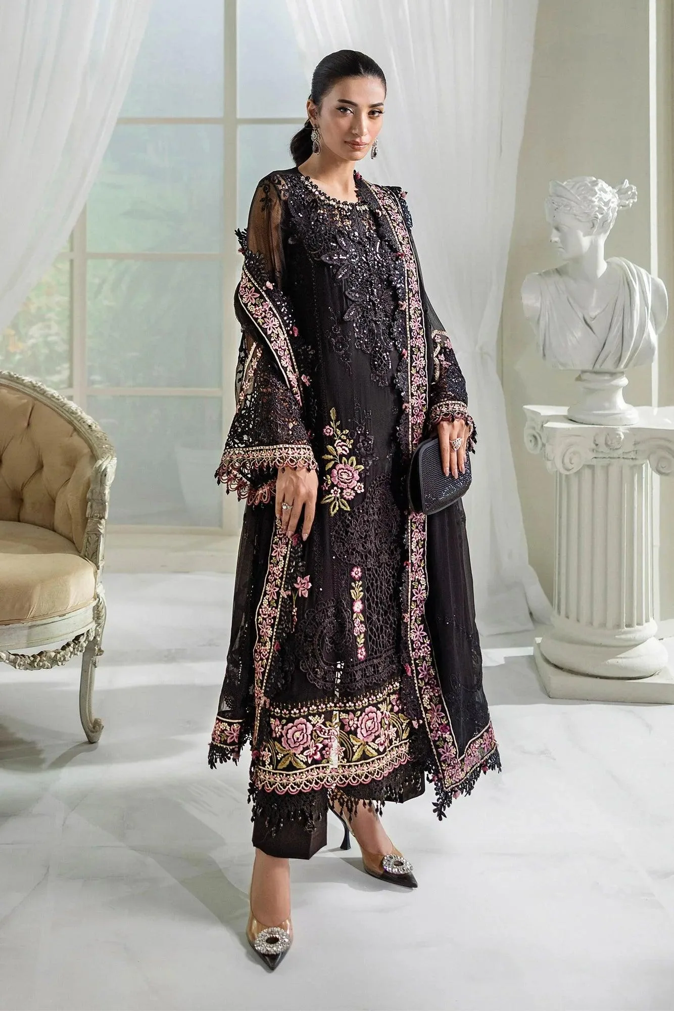 Black Raw Silk – view 4 – Poshaq