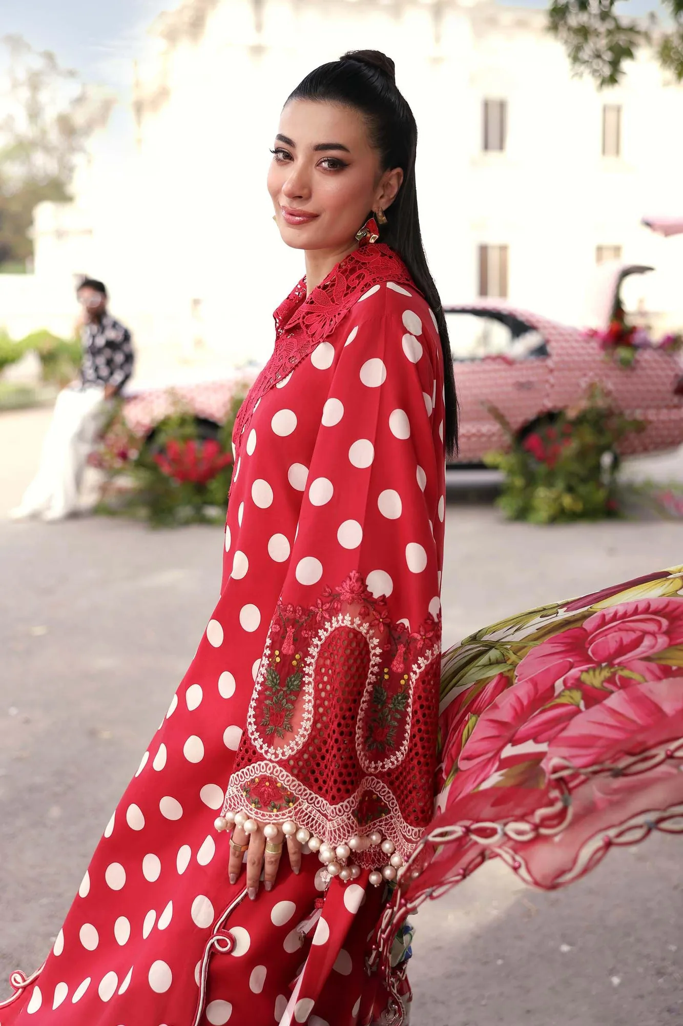 Maroon Organza – view 7 – Poshaq