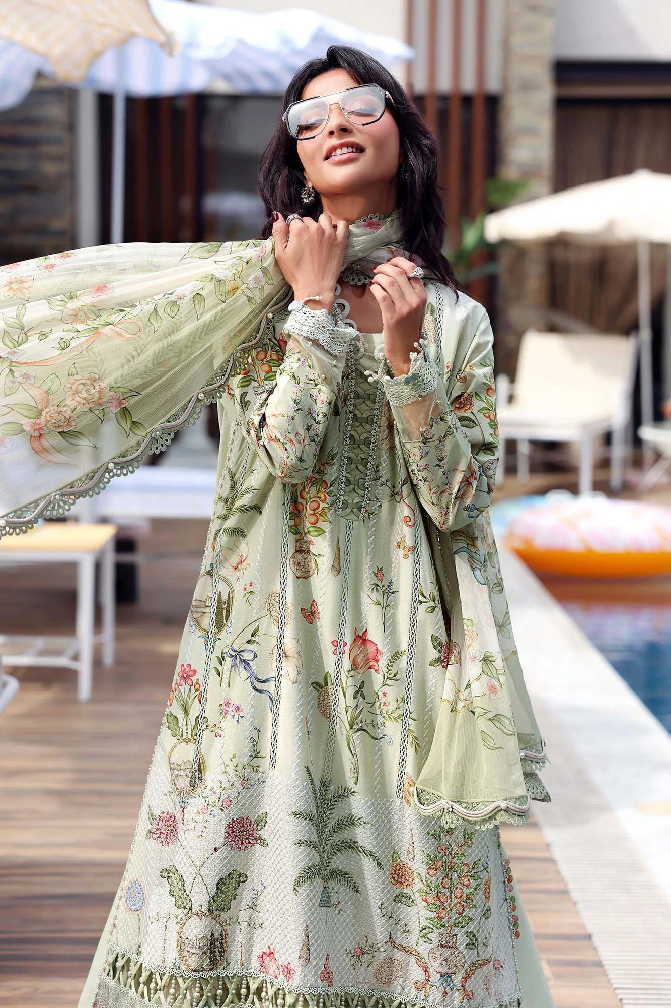 Green Organza – view 2 – Poshaq