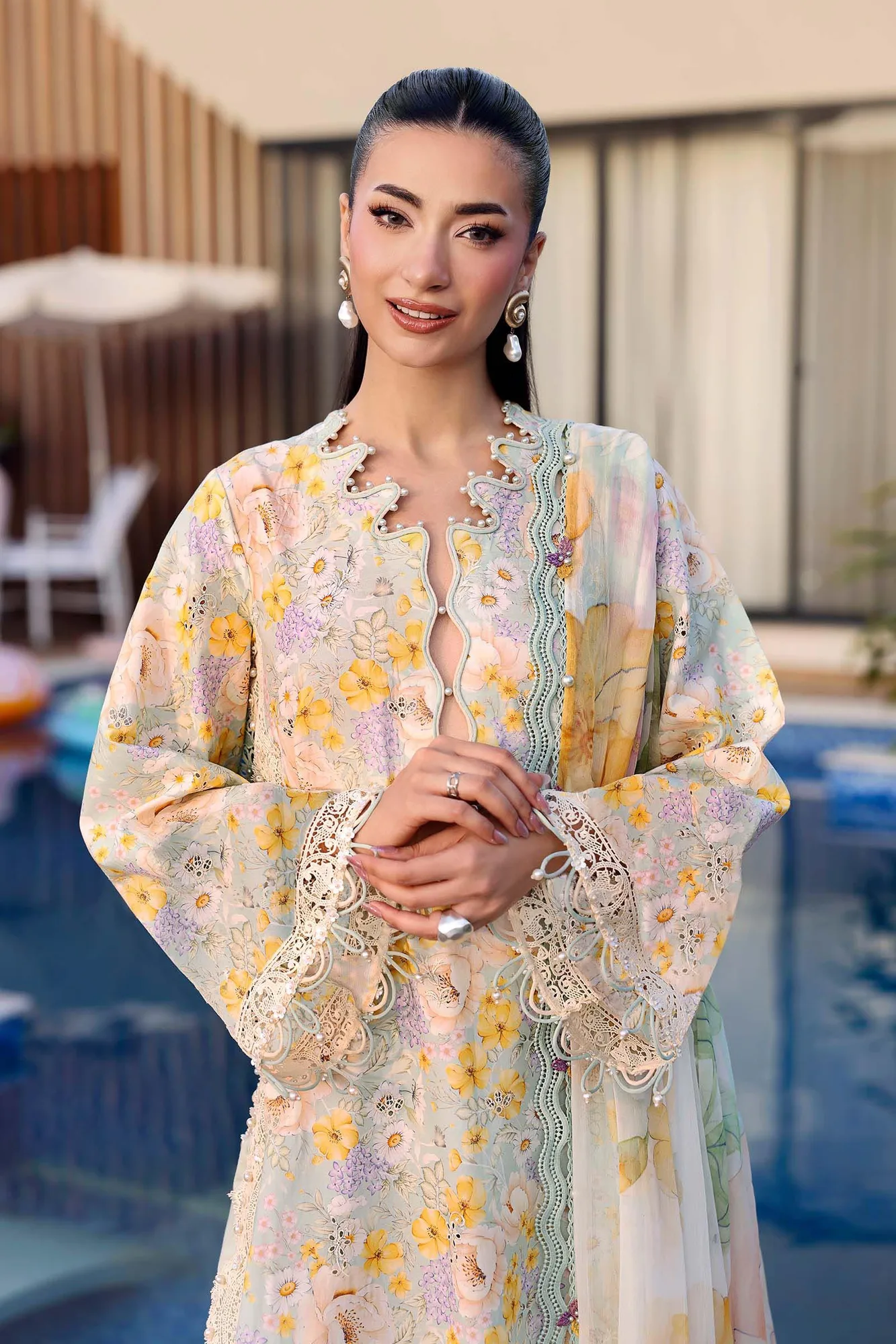 Green Chiffon – view 3 – Poshaq