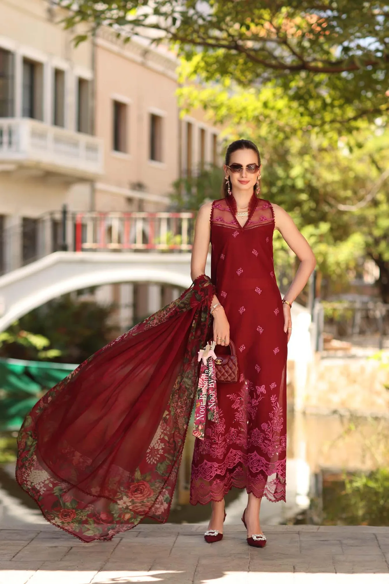 Noor by Saadia Asad Eid Luxe Printkhaas 26 Mustard Silk – view 1 – Poshaq