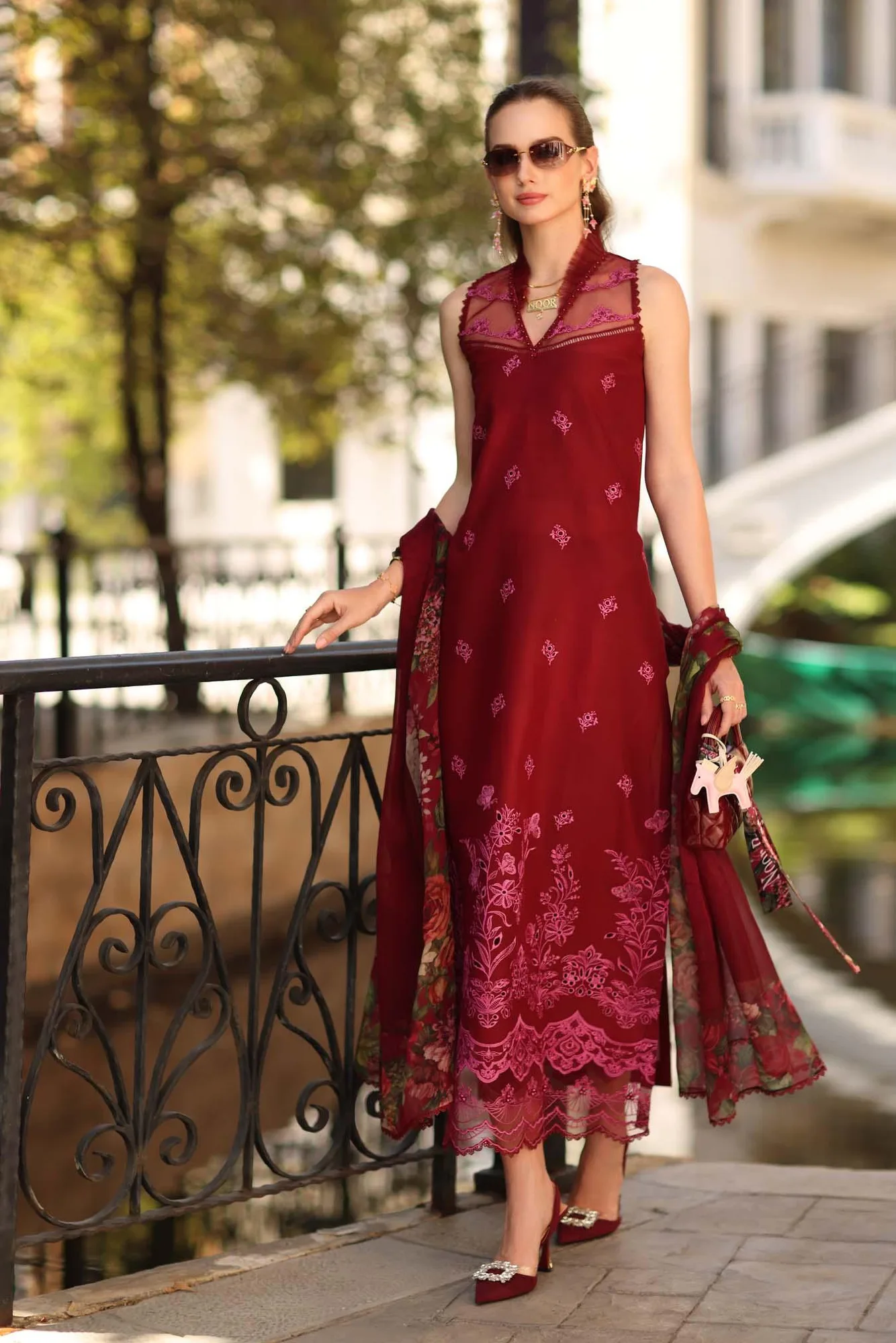 Noor by Saadia Asad Eid Luxe Printkhaas 26 Mustard Silk – view 2 – Poshaq