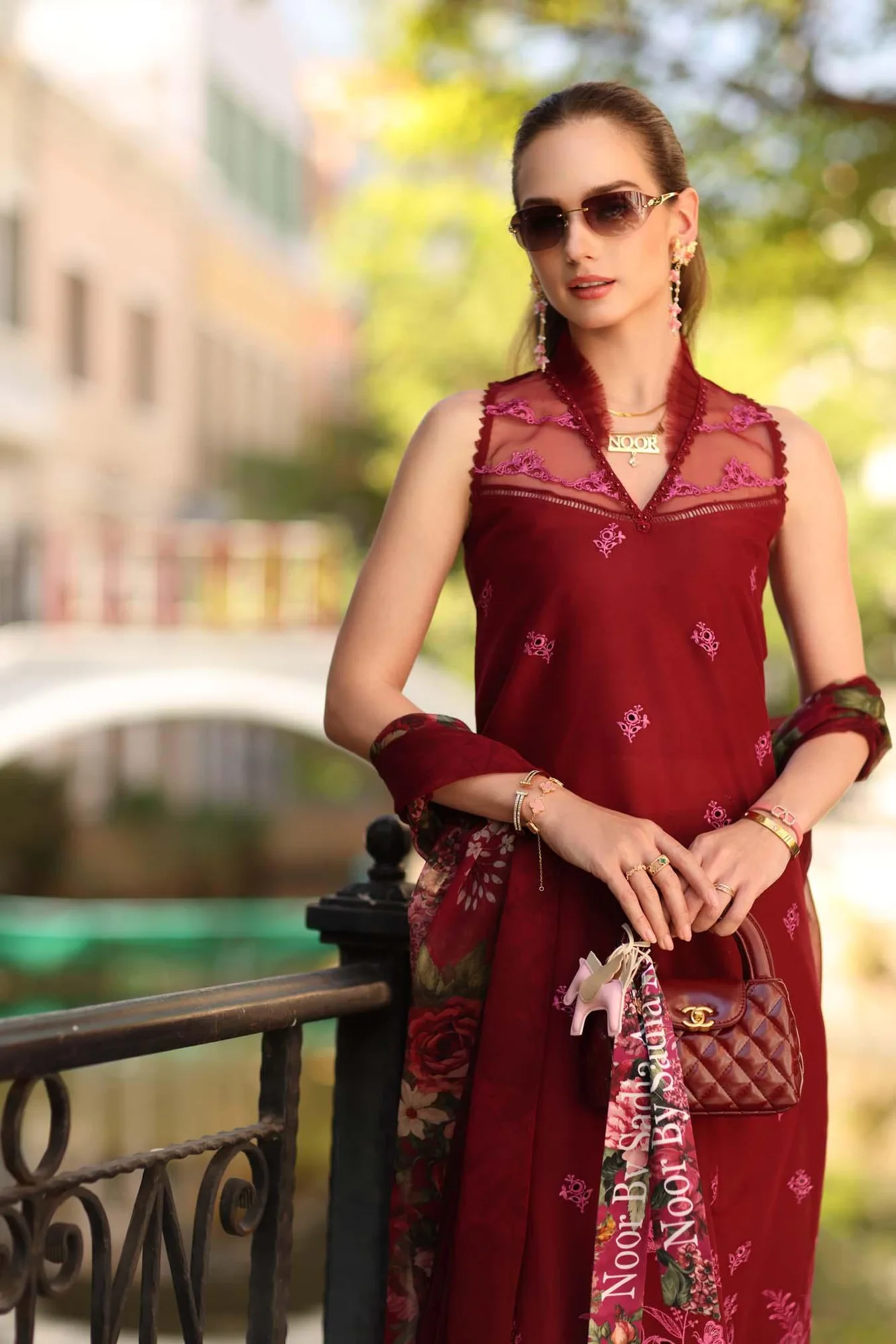 Noor by Saadia Asad Eid Luxe Printkhaas 26 Mustard Silk – view 3 – Poshaq