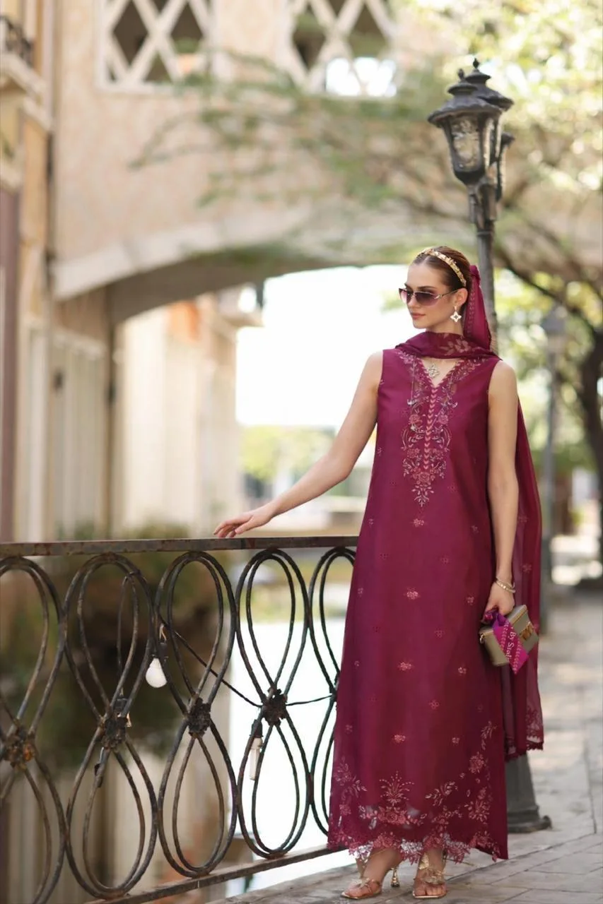 Noor by Saadia Asad Eid Luxe Printkhaas 26 Fuchsia – view 1 – Poshaq