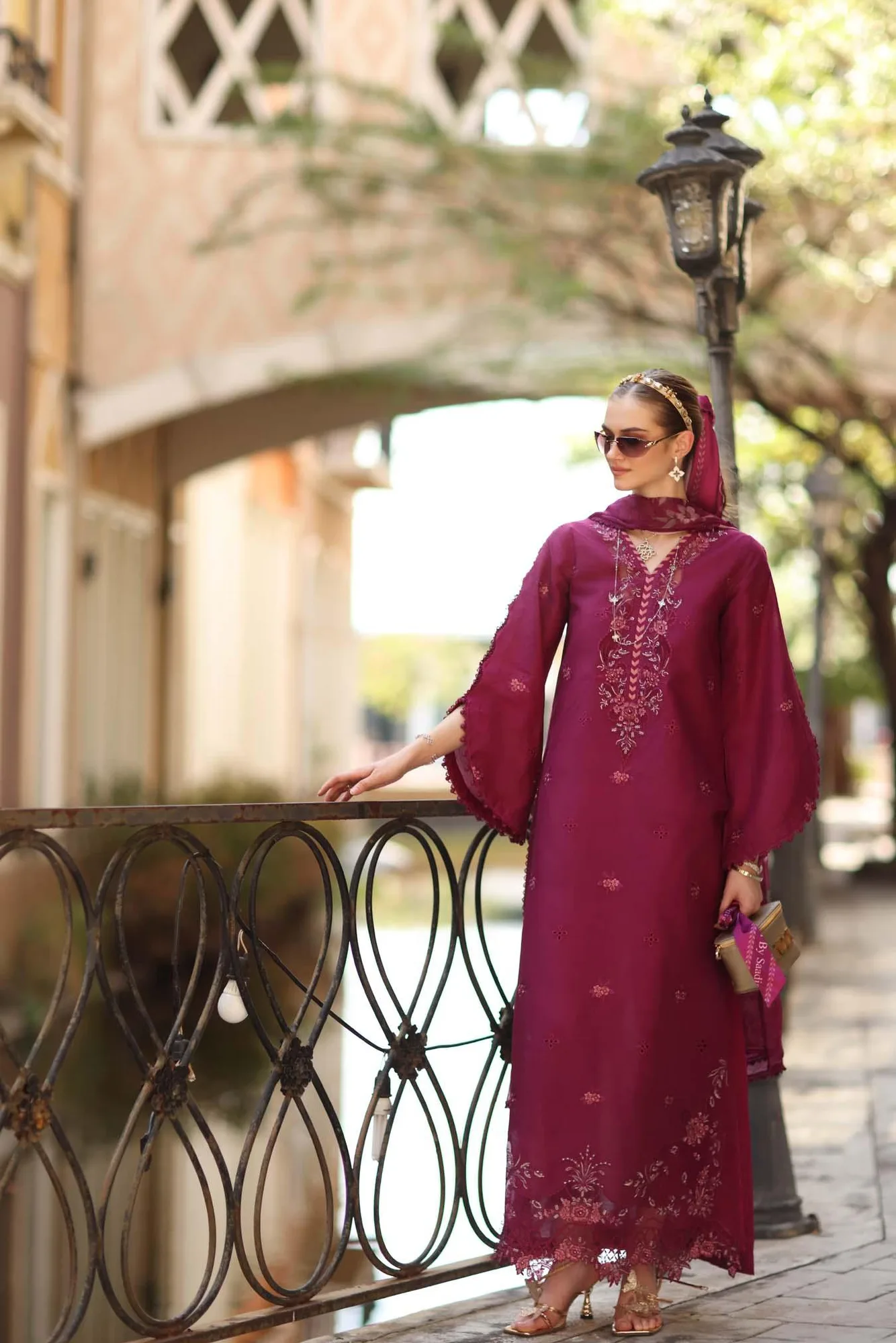 Noor by Saadia Asad Eid Luxe Printkhaas 26 Fuchsia – view 5 – Poshaq