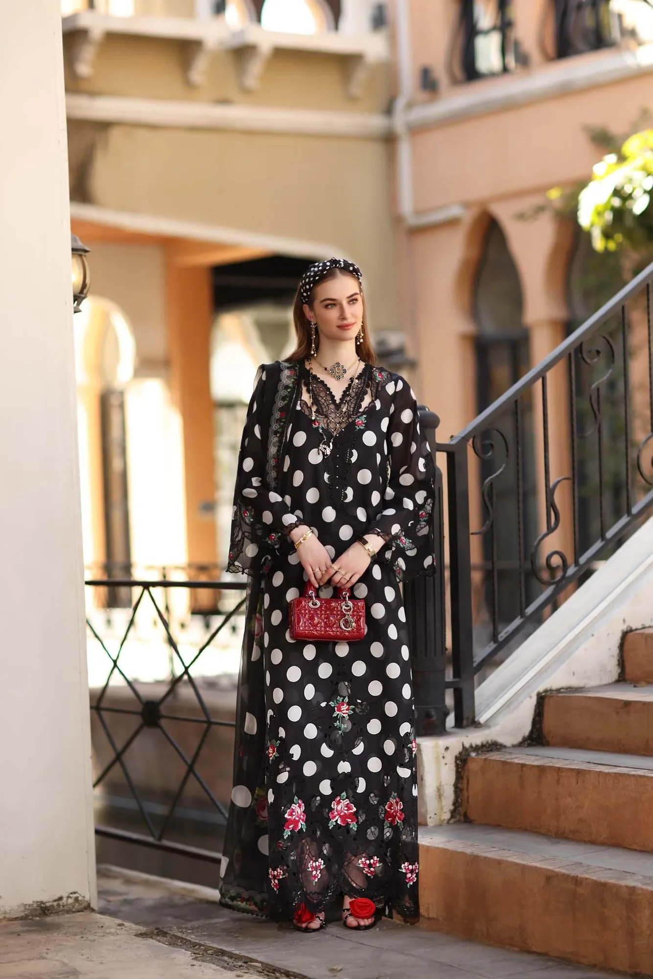 Noor by Saadia Asad Eid Luxe Printkhaas 26 Black Dobby – view 3 – Poshaq