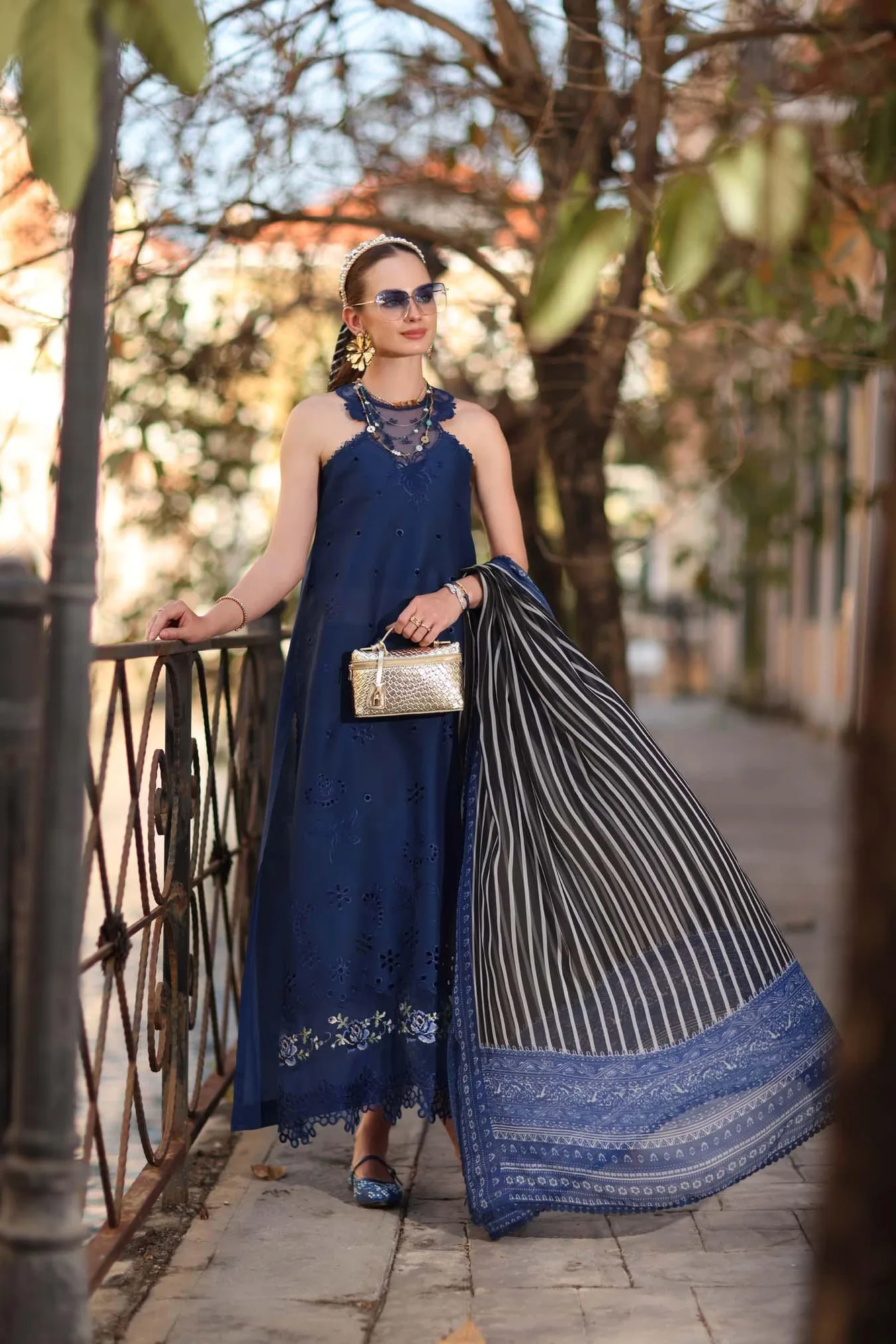 Noor by Saadia Asad Eid Luxe Printkhaas 26 Black Chiffon – view 1 – Poshaq