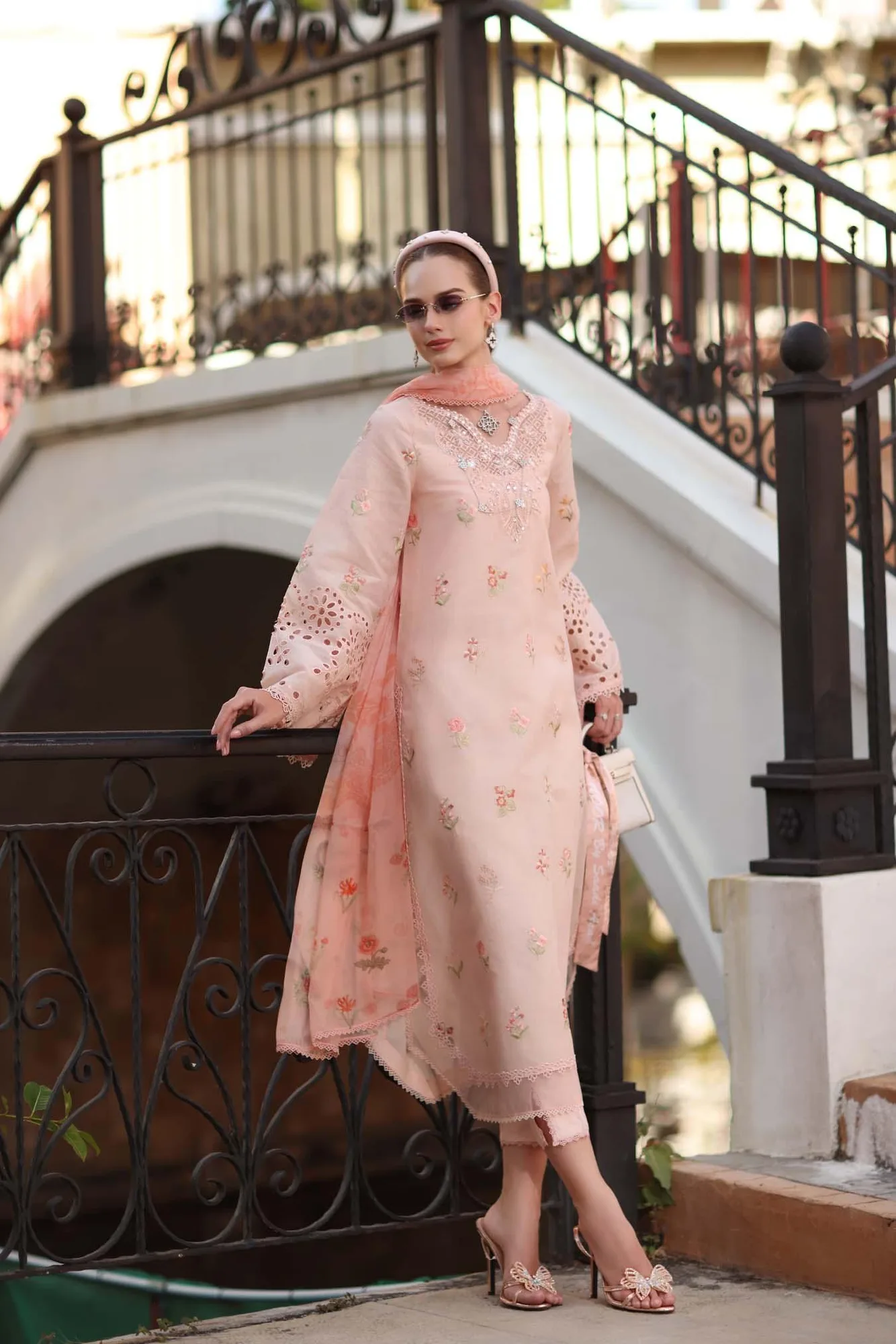 Noor by Saadia Asad Eid Luxe Printkhaas 26 Peach – view 5 – Poshaq