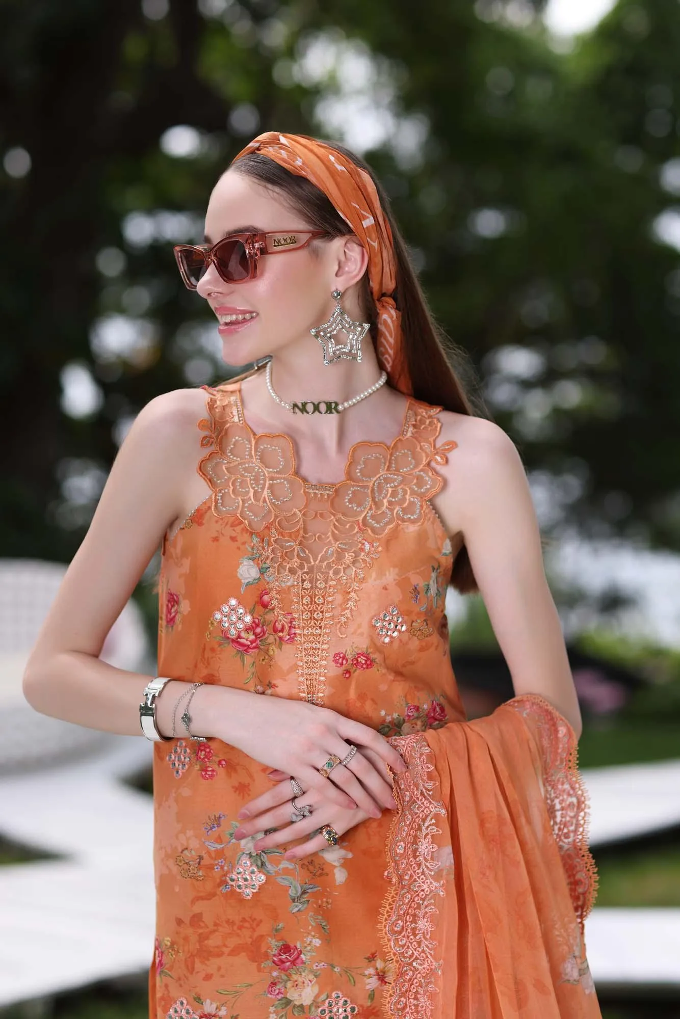 Noor by Saadia Asad Luxe Printkari Chiffon – view 3 – Poshaq