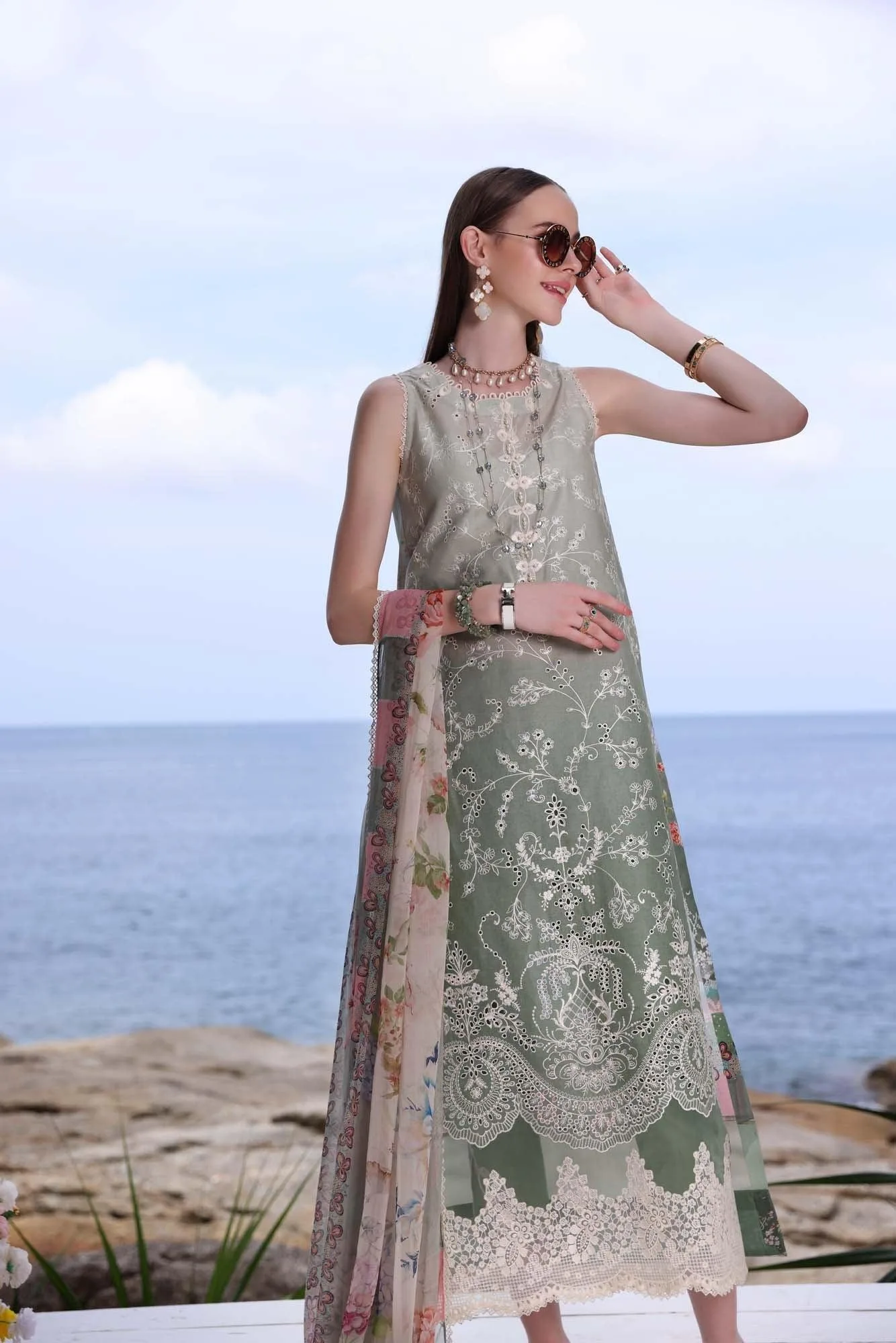 Noor by Saadia Asad Luxe Printkari Chiffon – view 2 – Poshaq