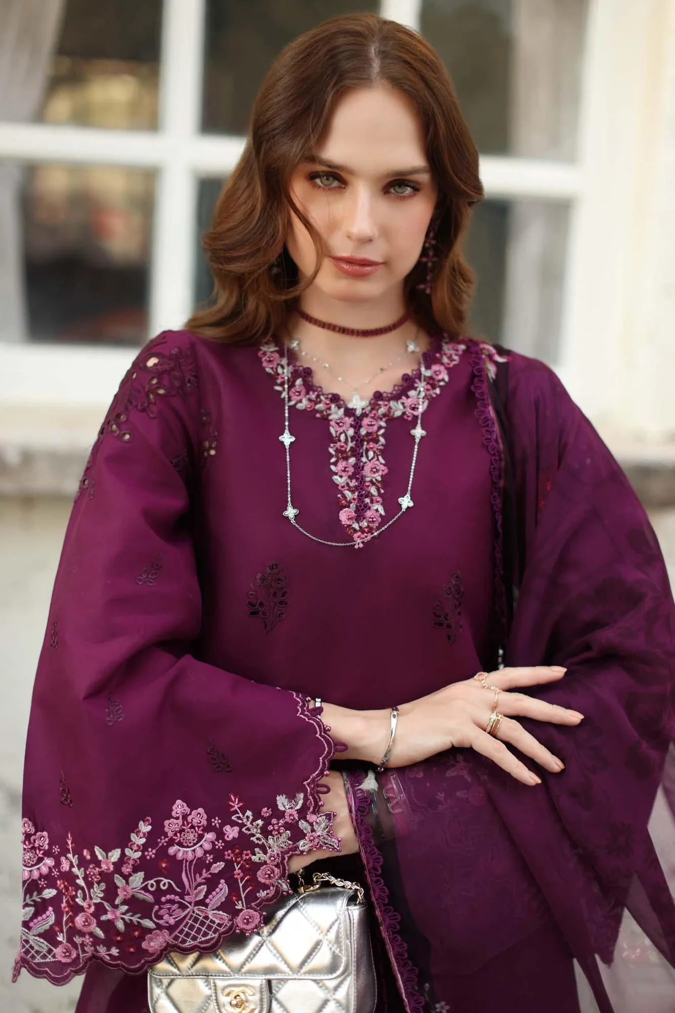 Noor by Saadia Asad Luxe Chikankari 26 Chiffon – view 2 – Poshaq