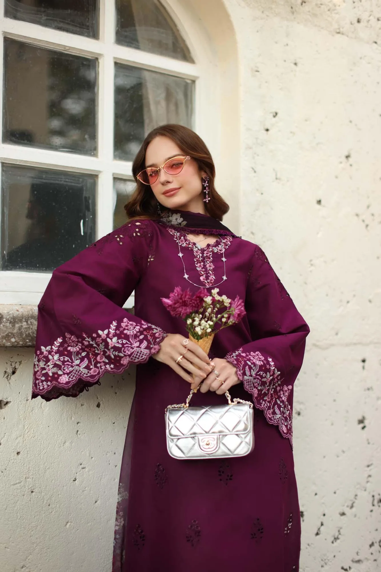 Noor by Saadia Asad Luxe Chikankari 26 Chiffon – view 3 – Poshaq