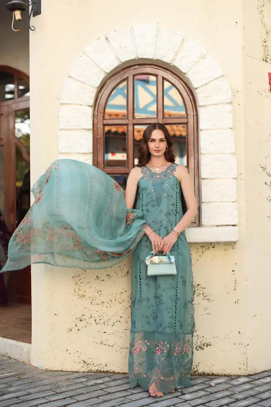 Turquoise Chiffon – view 1 – Poshaq