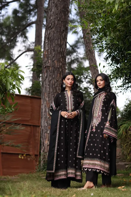 Noor by Saadia Asad Suzaankari Winter 24 Pashmina – view 1 – Poshaq