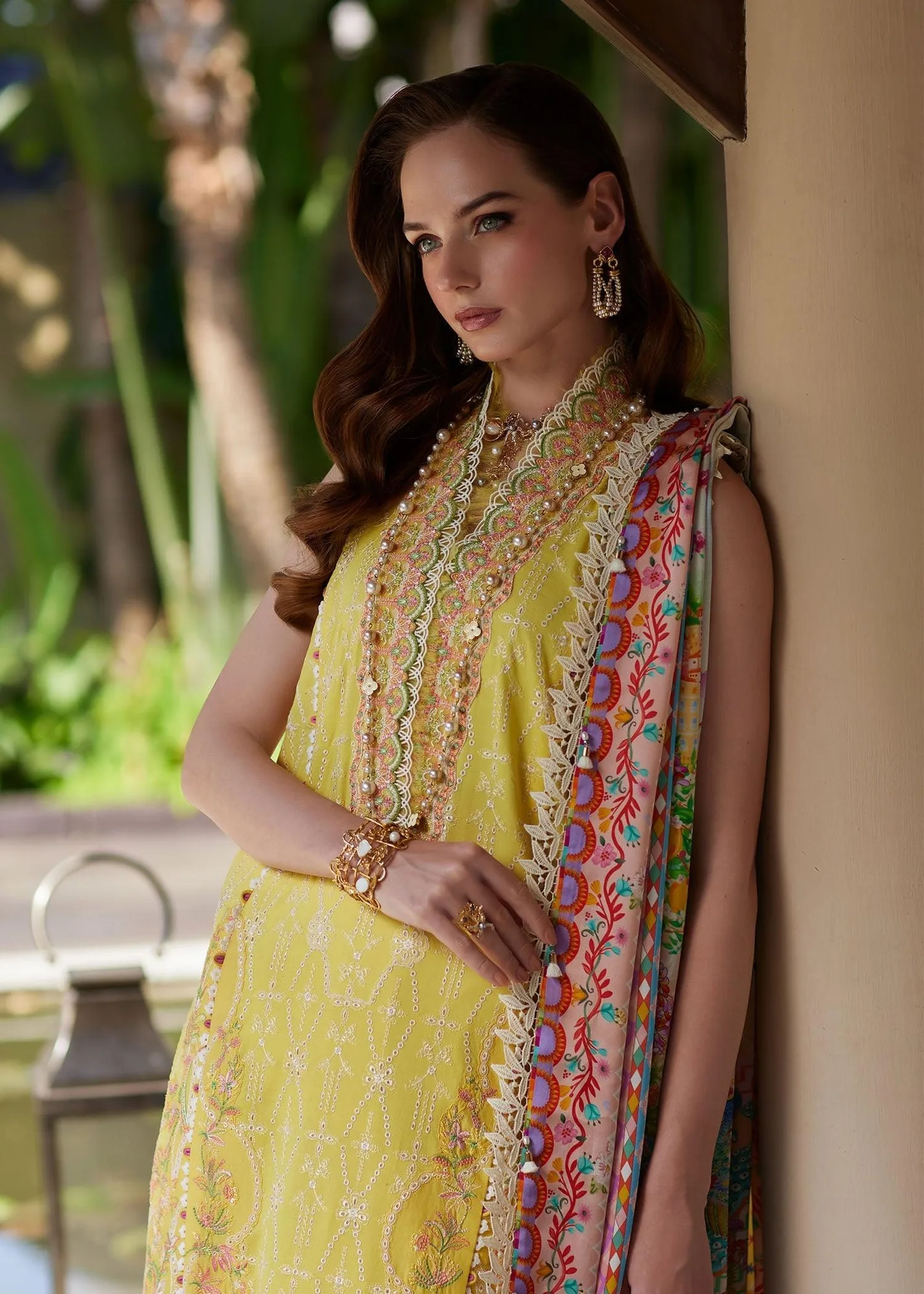 Kanwal Malik Ariya Luxury Lawn 26 Yellow Cambric – view 3 – Poshaq