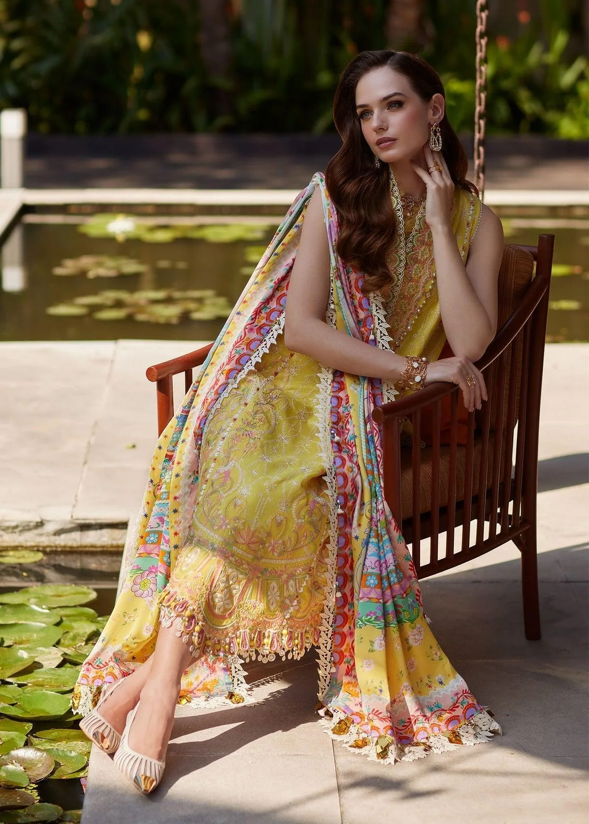 Kanwal Malik Ariya Luxury Lawn 26 Yellow Cambric – view 5 – Poshaq