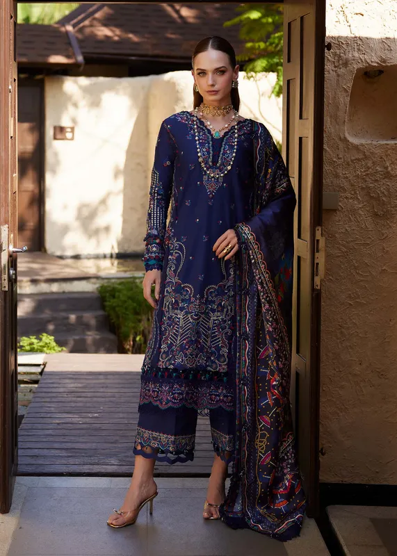 Kanwal Malik Ariya Luxury Lawn 26 Blue Cambric – view 1 – Poshaq