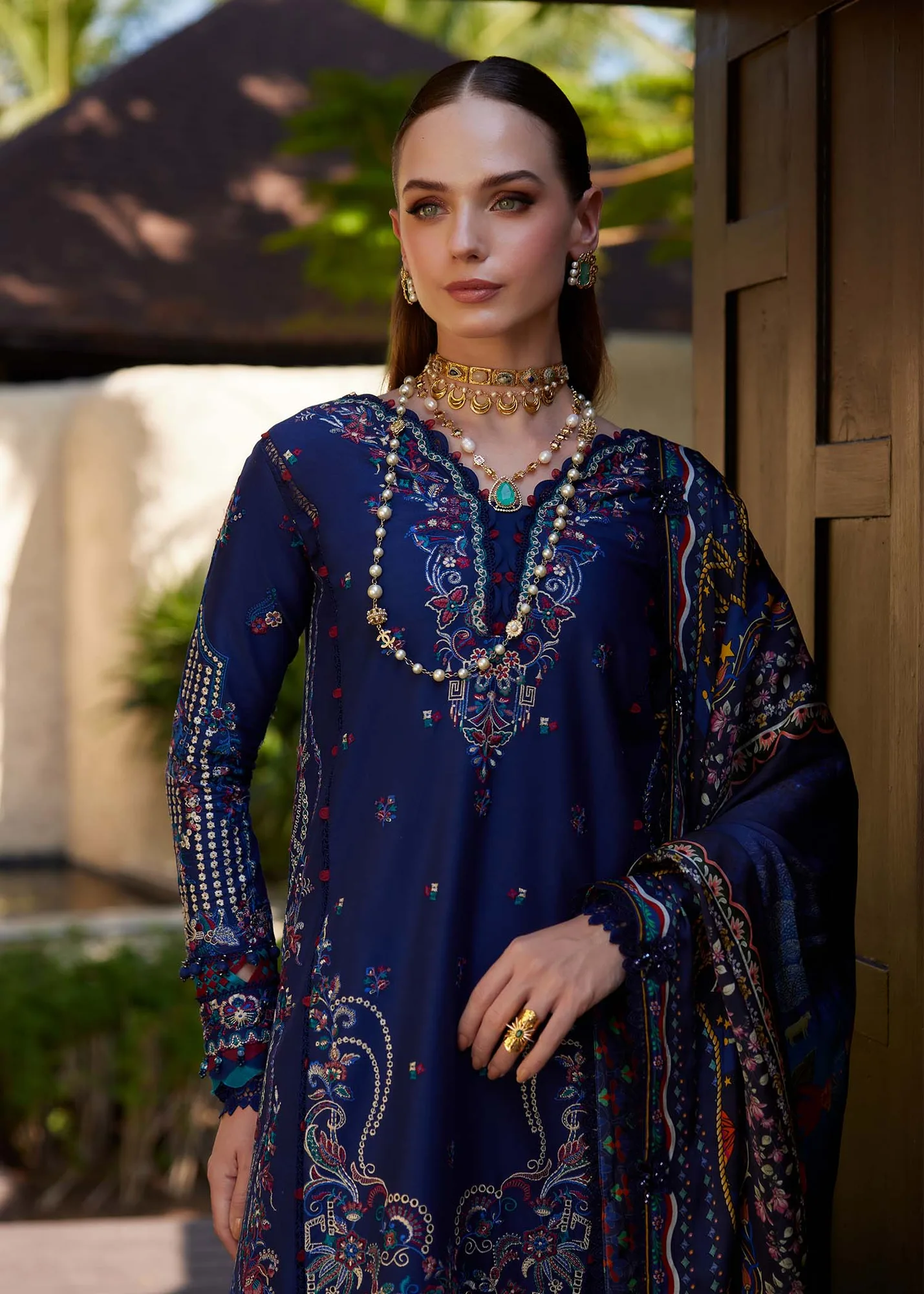 Kanwal Malik Ariya Luxury Lawn 26 Blue Cambric – view 3 – Poshaq