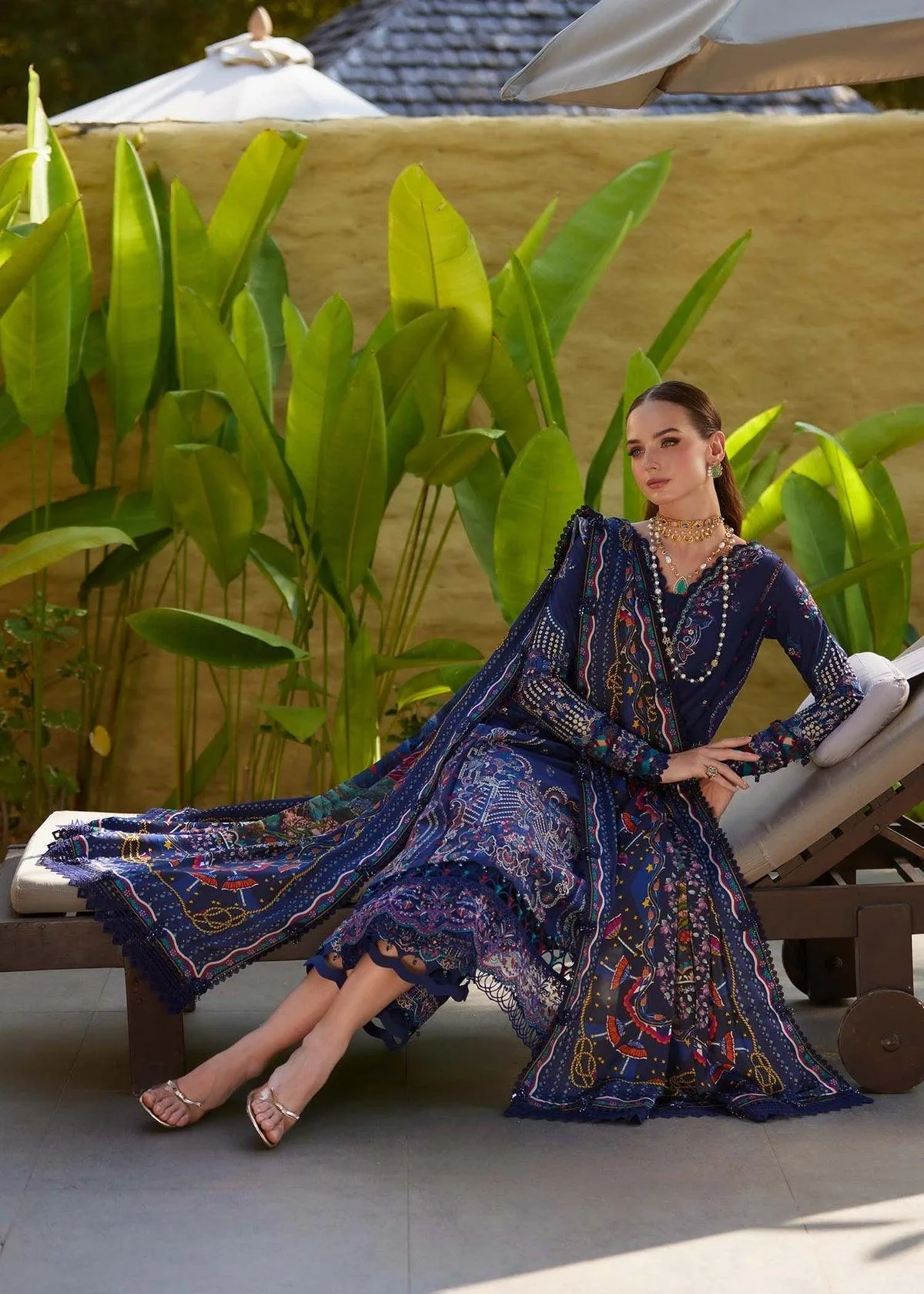 Kanwal Malik Ariya Luxury Lawn 26 Blue Cambric – view 5 – Poshaq