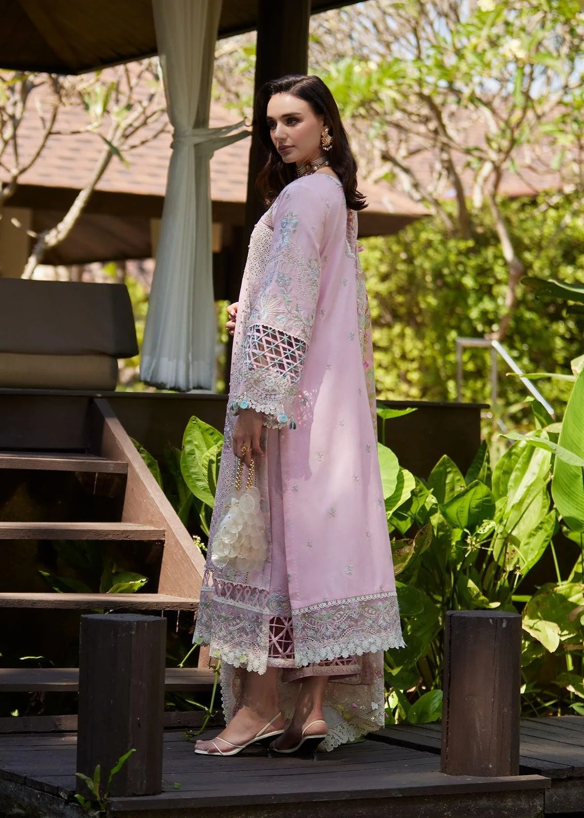 Kanwal Malik Ariya Luxury Lawn 26 Pink Cotton – view 2 – Poshaq