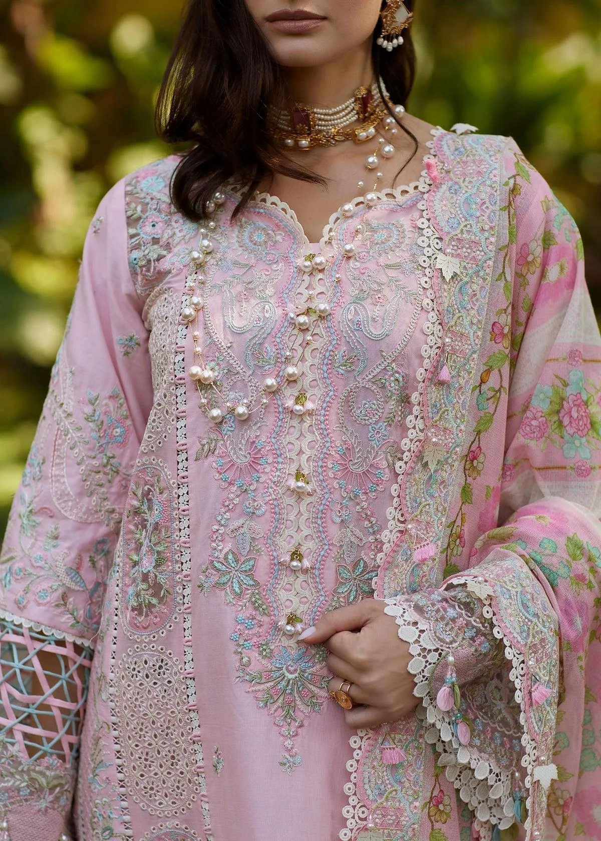 Kanwal Malik Ariya Luxury Lawn 26 Pink Cotton – view 3 – Poshaq