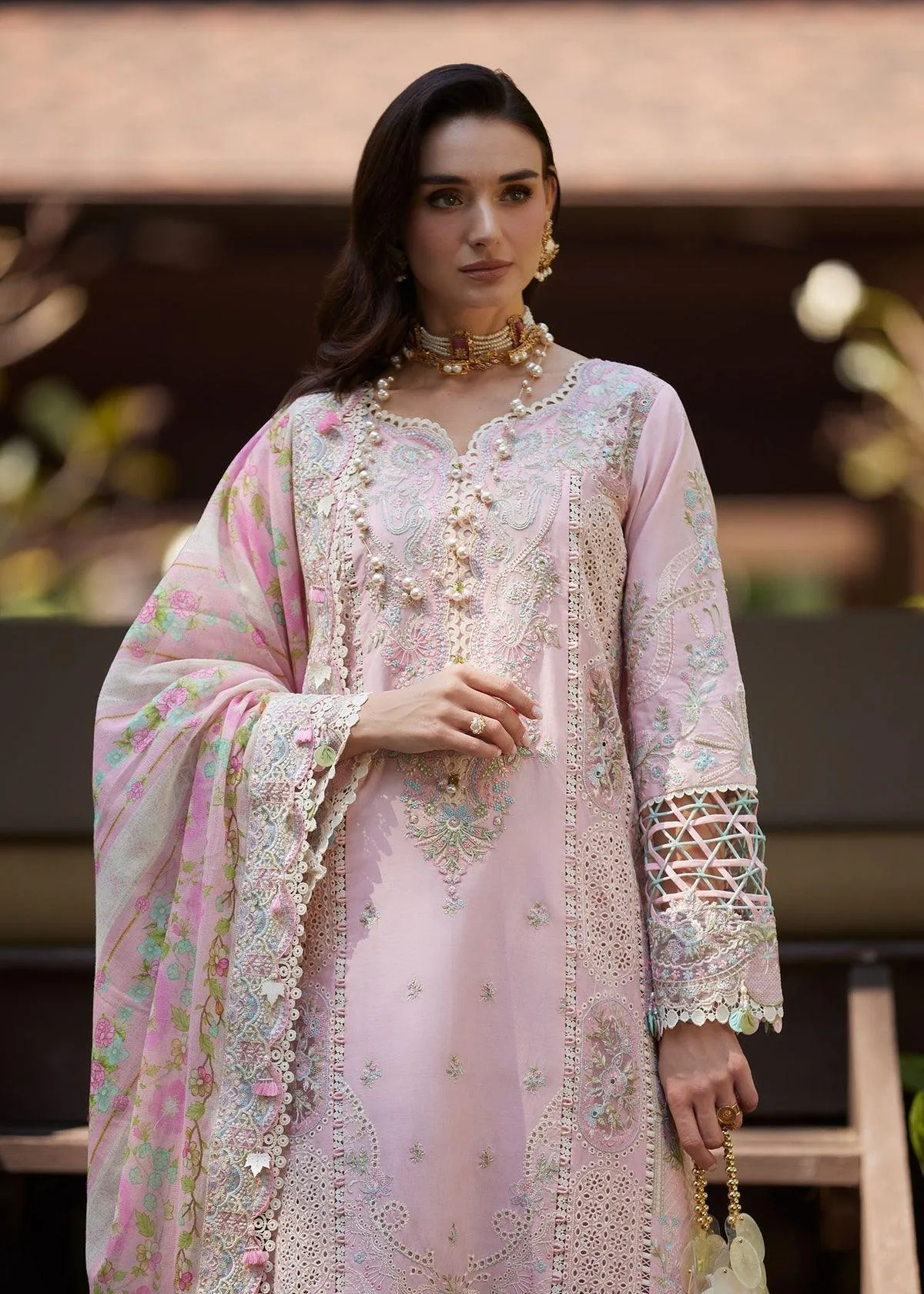 Kanwal Malik Ariya Luxury Lawn 26 Pink Cotton – view 4 – Poshaq