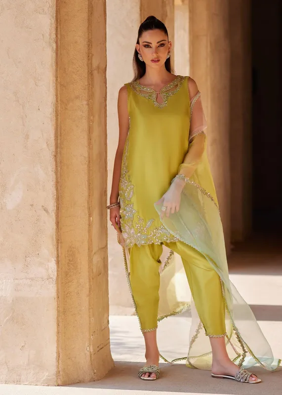Kanwal Malik Ghina Luxury Pret Raw Silk – view 1 – Poshaq