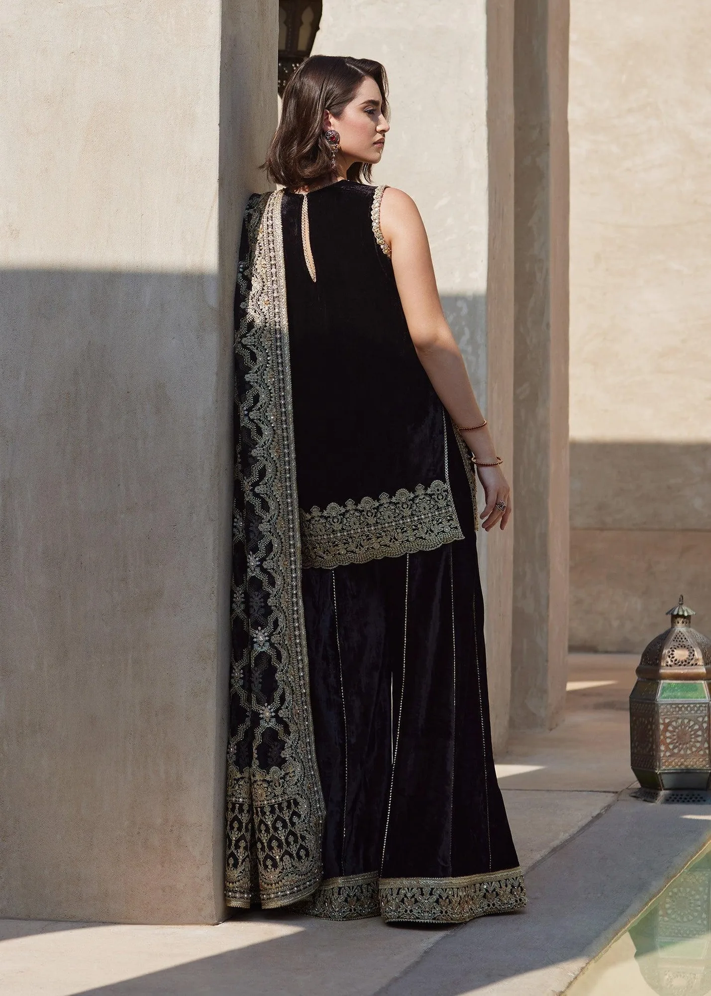 Kanwal Malik Laira Formals Black Organza – view 2 – Poshaq