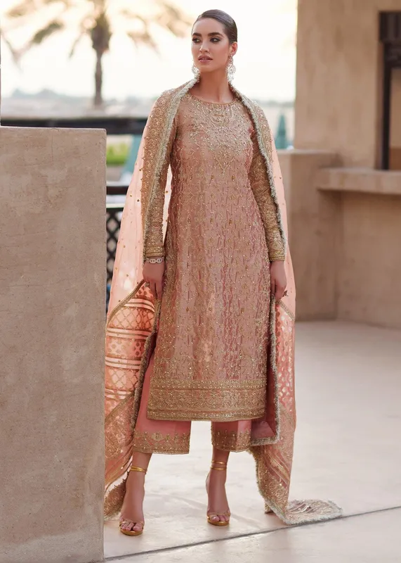 Kanwal Malik Laira Formals Pink Raw Silk – view 1 – Poshaq