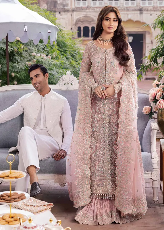Kanwal Malik Mahi Formals Pink Organza – view 1 – Poshaq