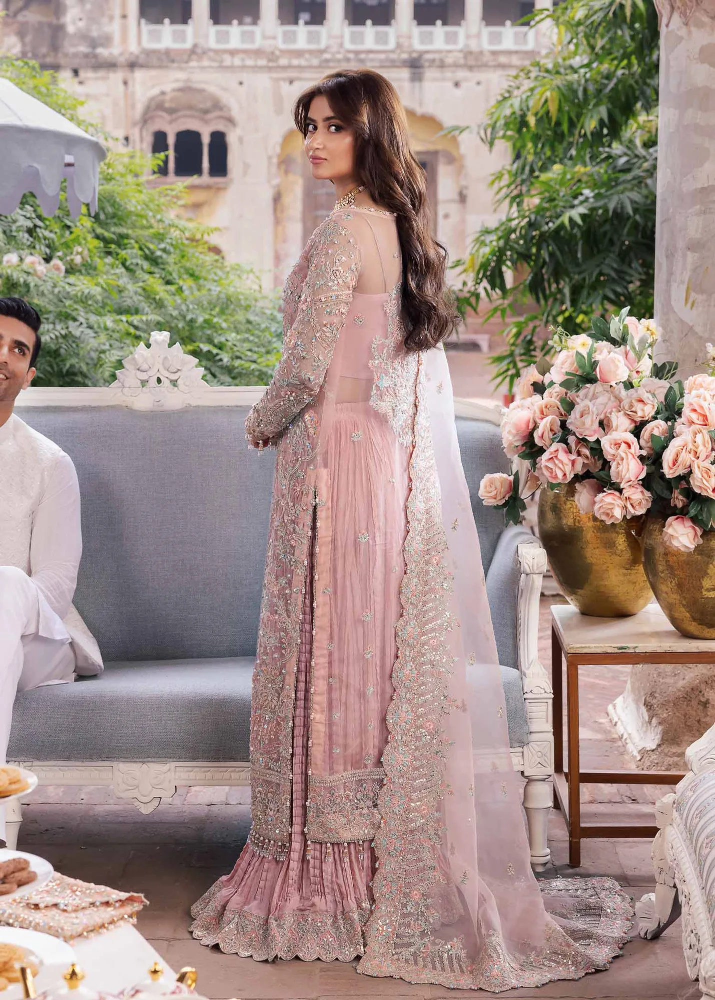 Kanwal Malik Mahi Formals Pink Organza – view 2 – Poshaq