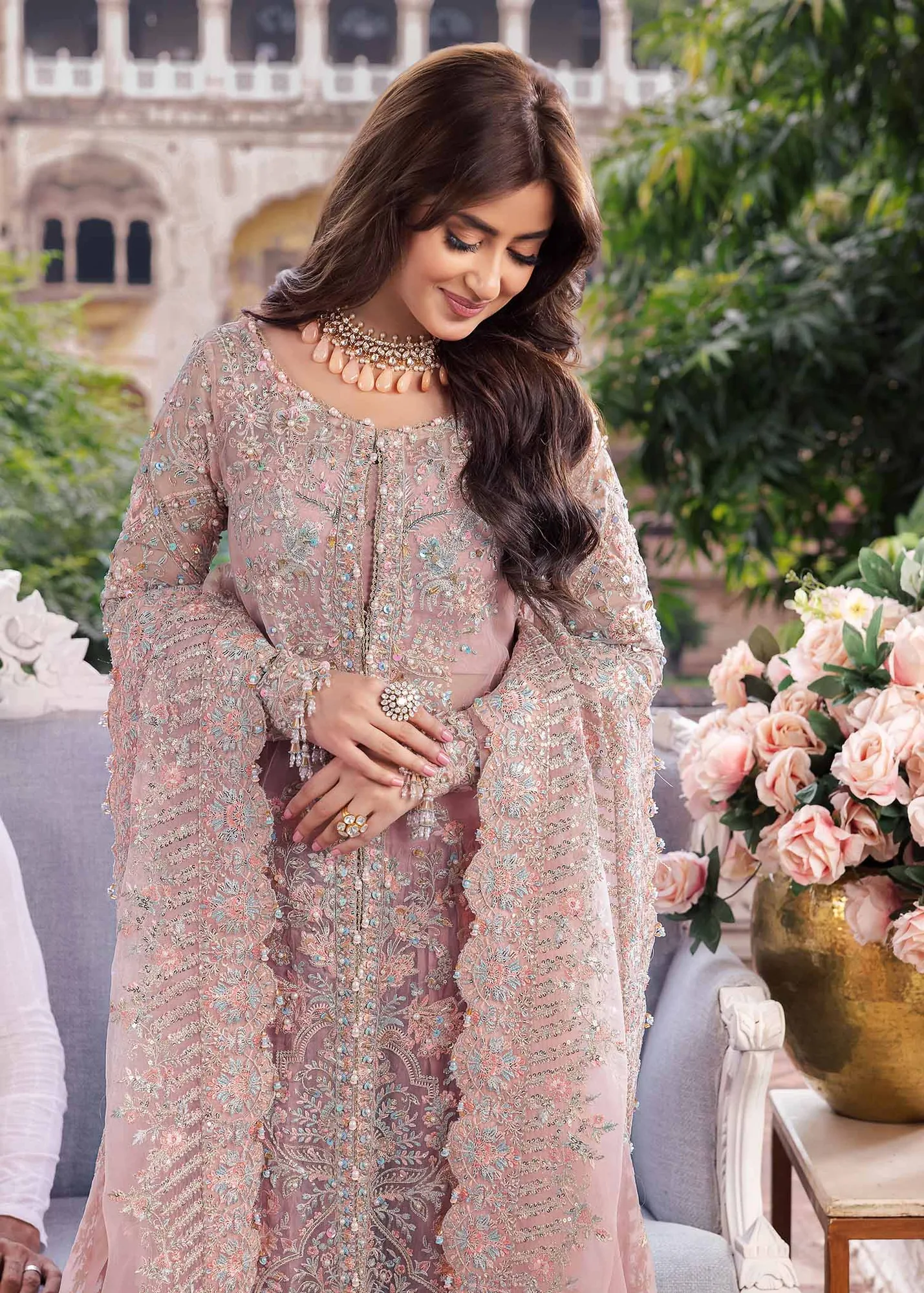 Kanwal Malik Mahi Formals Pink Organza – view 5 – Poshaq