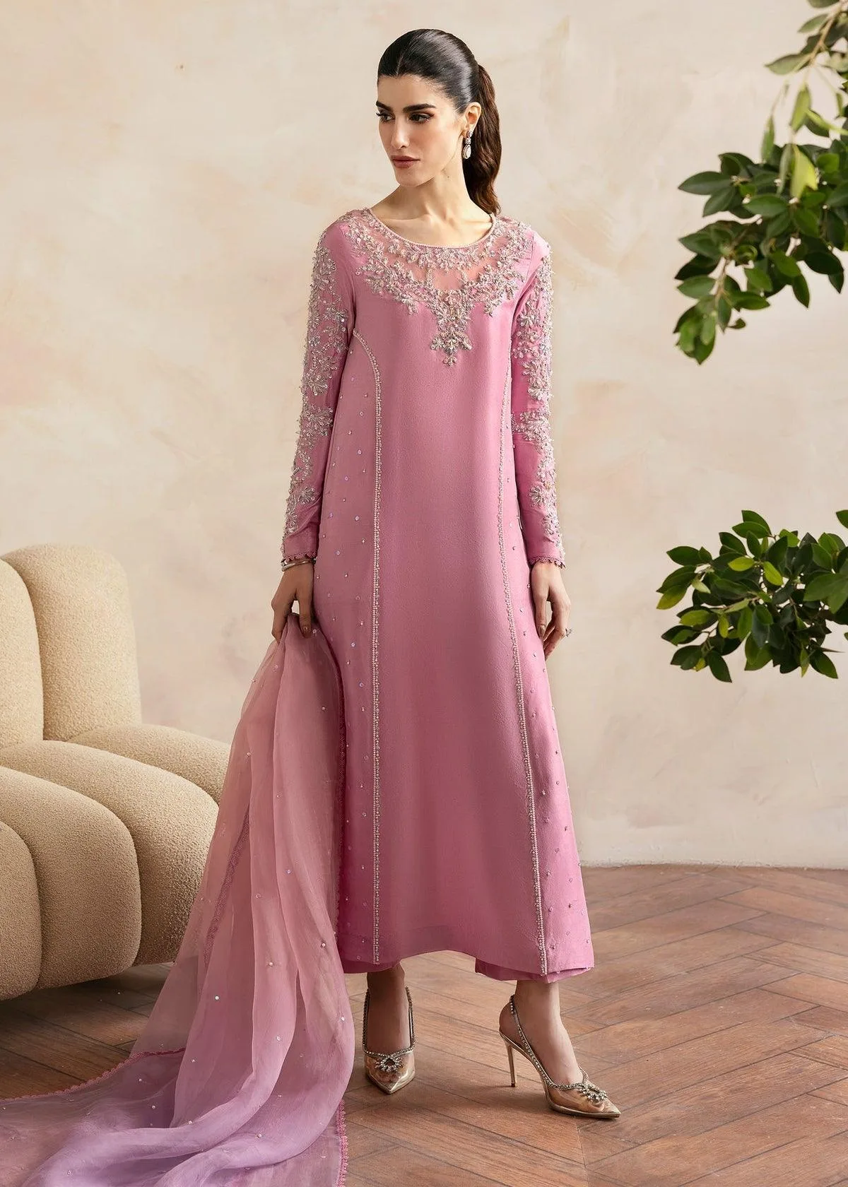Kanwal Malik Miray Luxury Pret Silver Organza – view 1 – Poshaq
