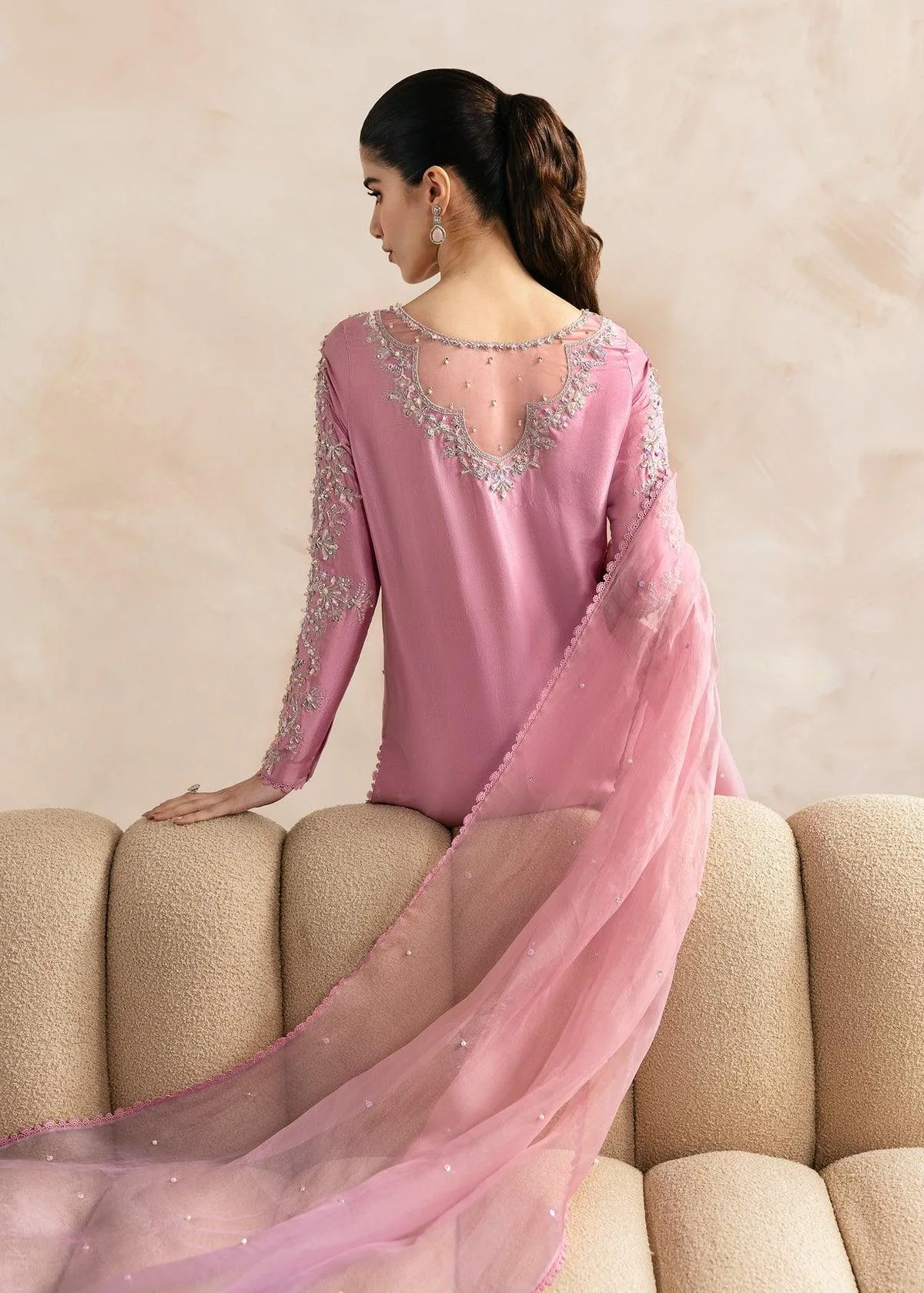 Kanwal Malik Miray Luxury Pret Silver Organza – view 3 – Poshaq
