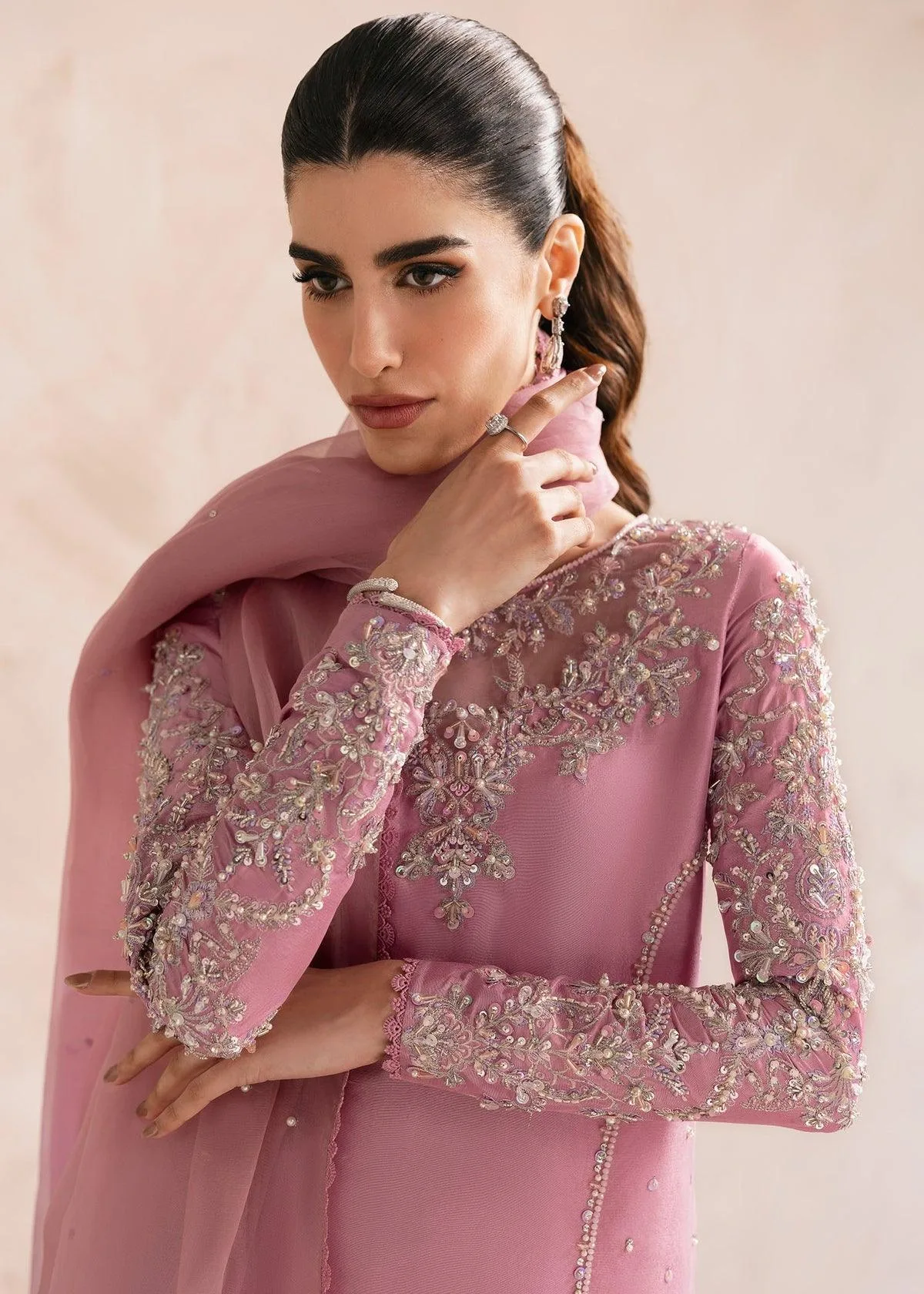 Kanwal Malik Miray Luxury Pret Silver Organza – view 5 – Poshaq