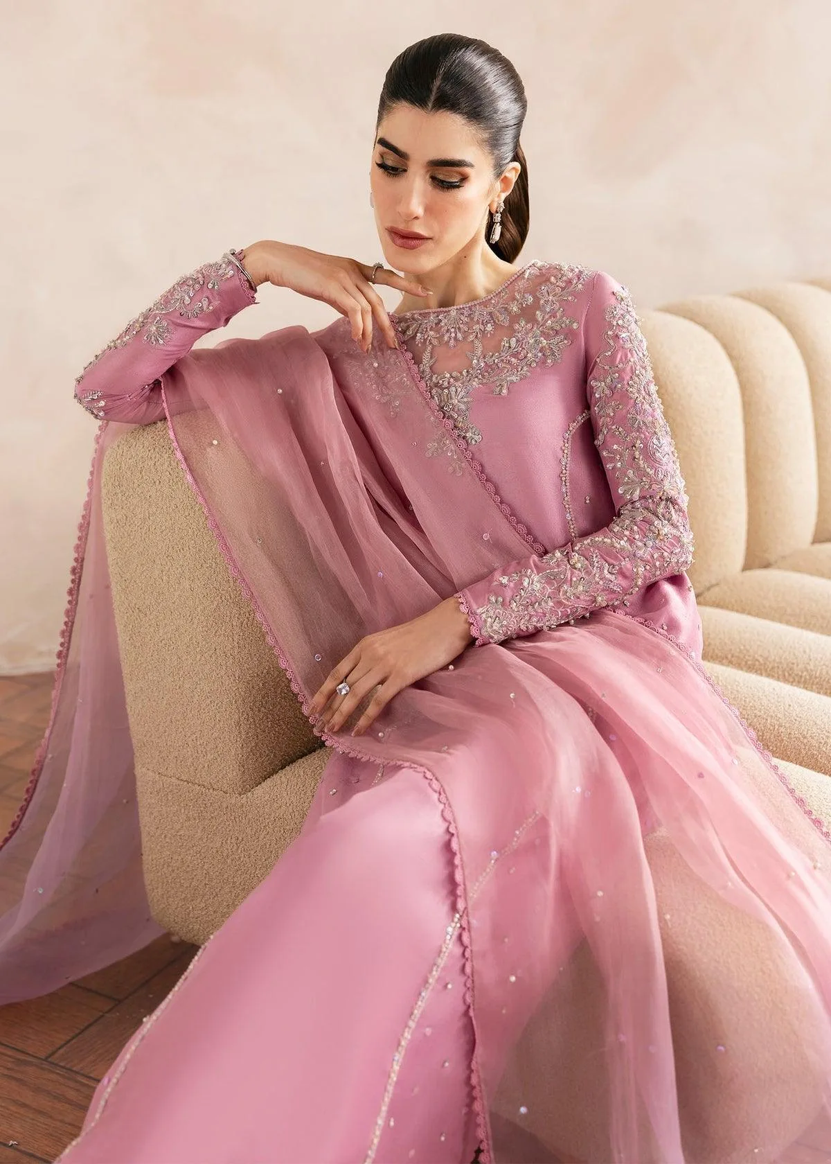 Kanwal Malik Miray Luxury Pret Silver Organza – view 8 – Poshaq
