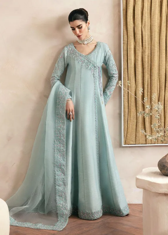 Kanwal Malik Miray Luxury Pret Blue Raw Silk – view 1 – Poshaq