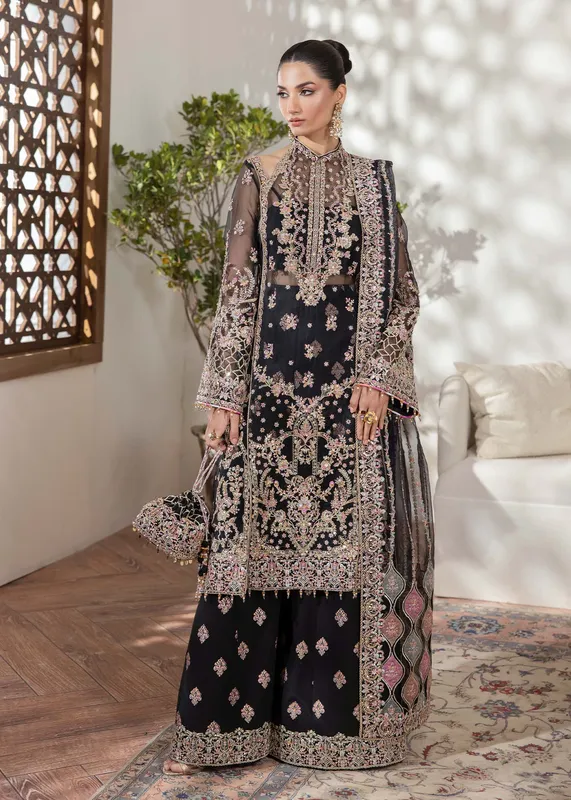 Kanwal Malik Mirha Eid Luxury Pret 25 Black Organza – view 1 – Poshaq