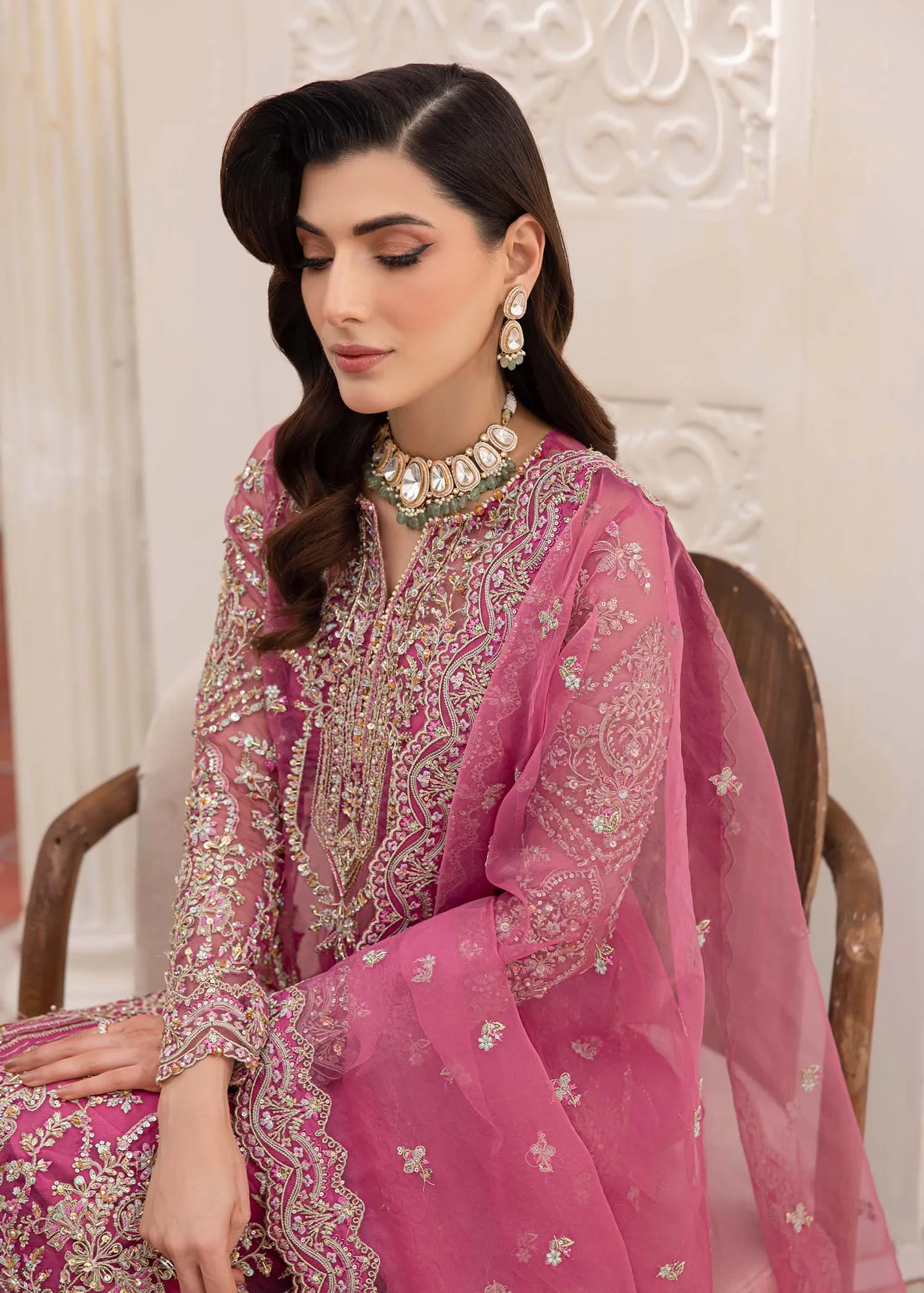 Kanwal Malik Mirha Eid Luxury Pret 25 Pink Organza – view 4 – Poshaq