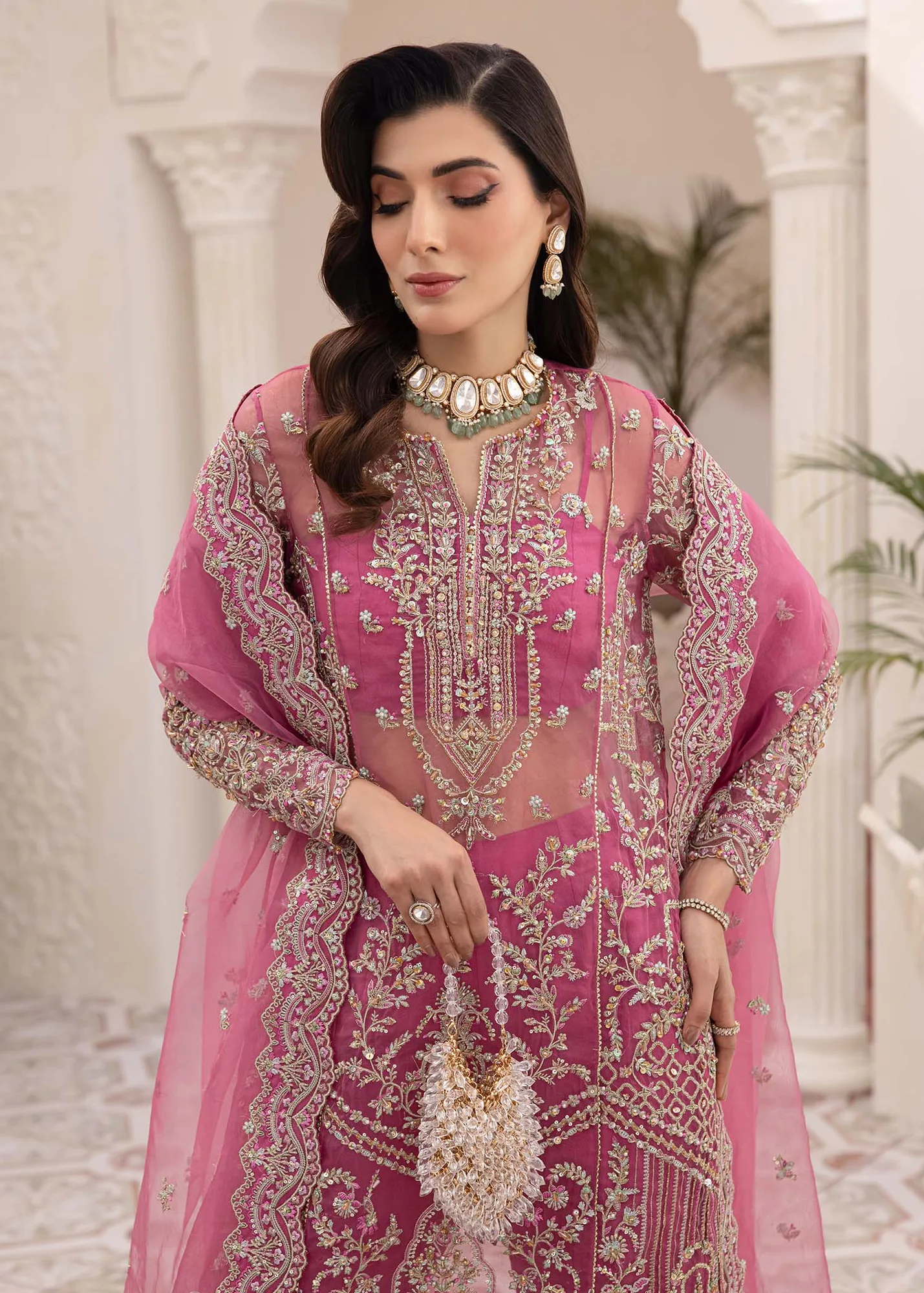 Kanwal Malik Mirha Eid Luxury Pret 25 Pink Organza – view 5 – Poshaq