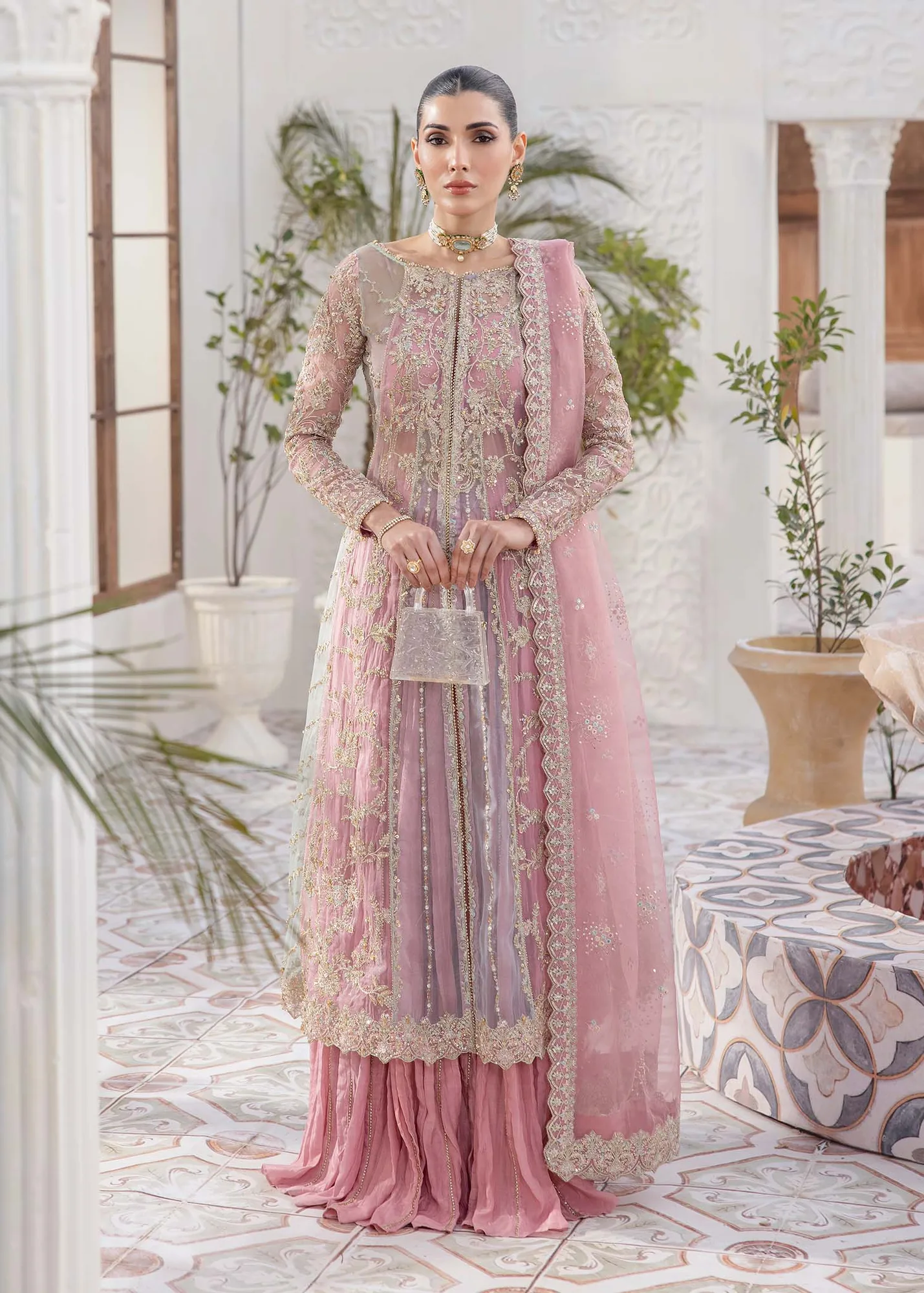 Kanwal Malik Mirha Eid Luxury Pret 25 Pink Organza – view 1 – Poshaq