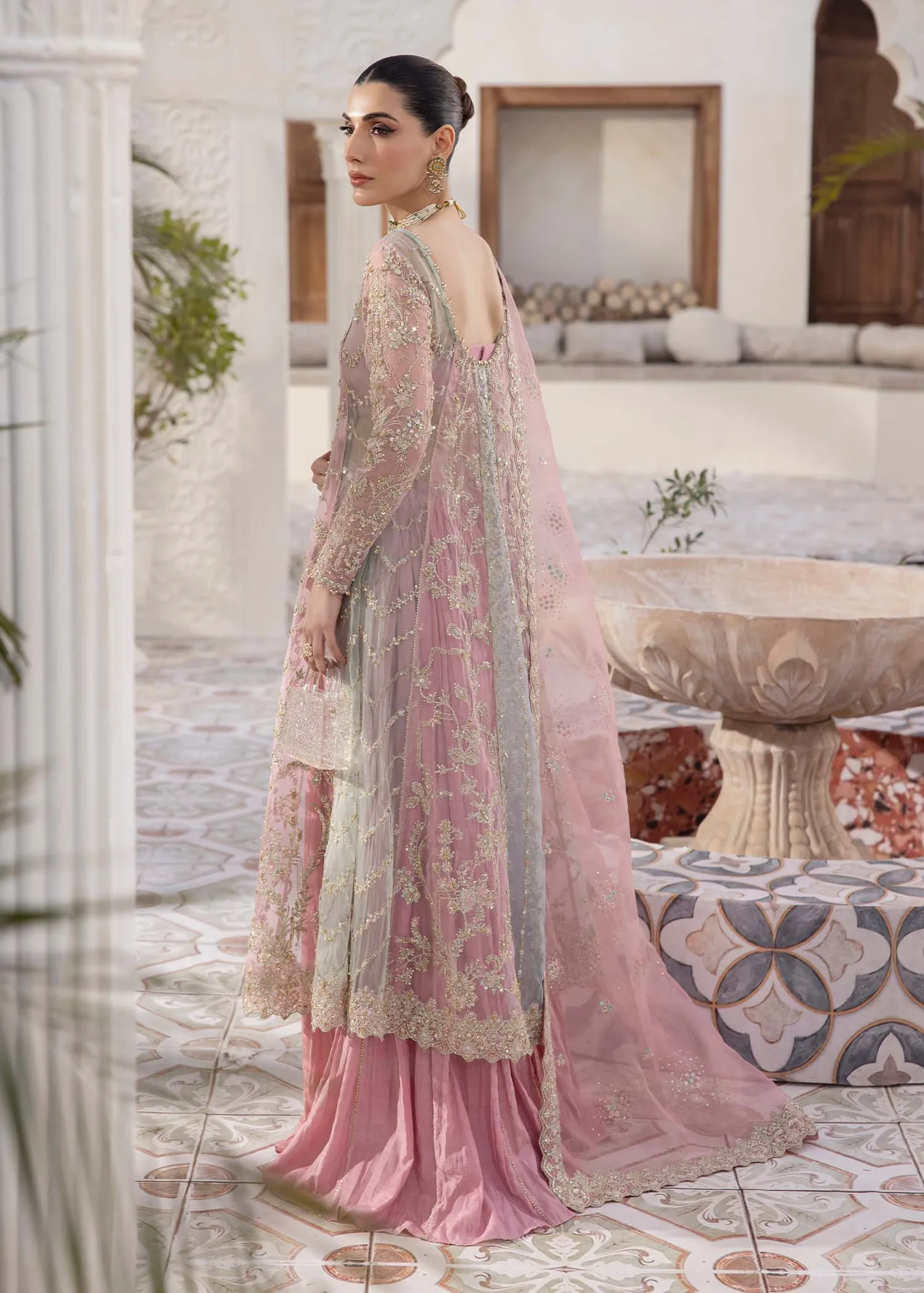 Kanwal Malik Mirha Eid Luxury Pret 25 Pink Organza – view 2 – Poshaq