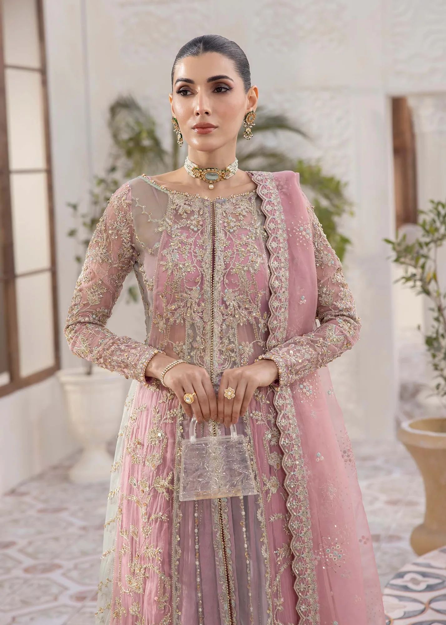 Kanwal Malik Mirha Eid Luxury Pret 25 Pink Organza – view 5 – Poshaq