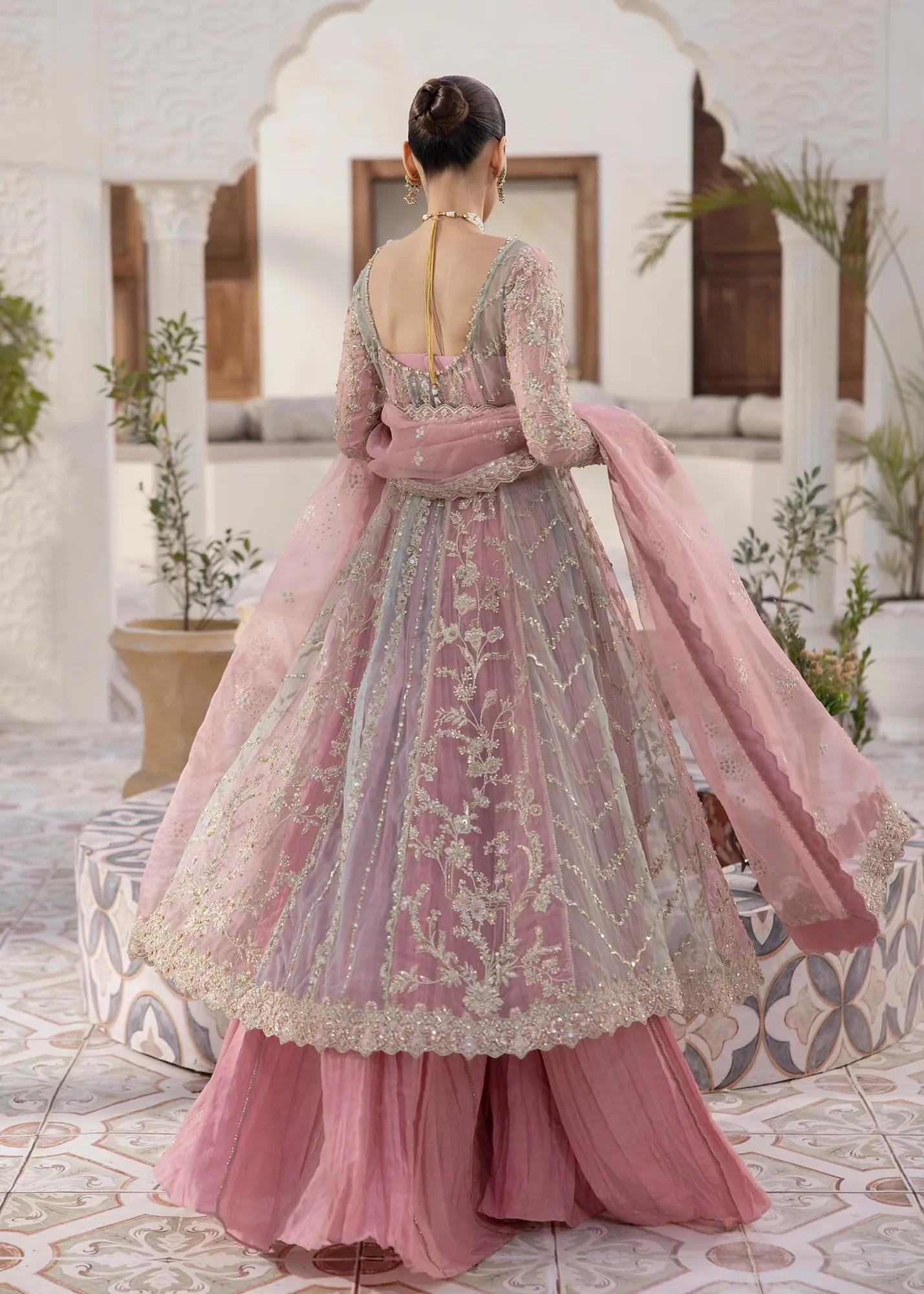 Kanwal Malik Mirha Eid Luxury Pret 25 Pink Organza – view 6 – Poshaq